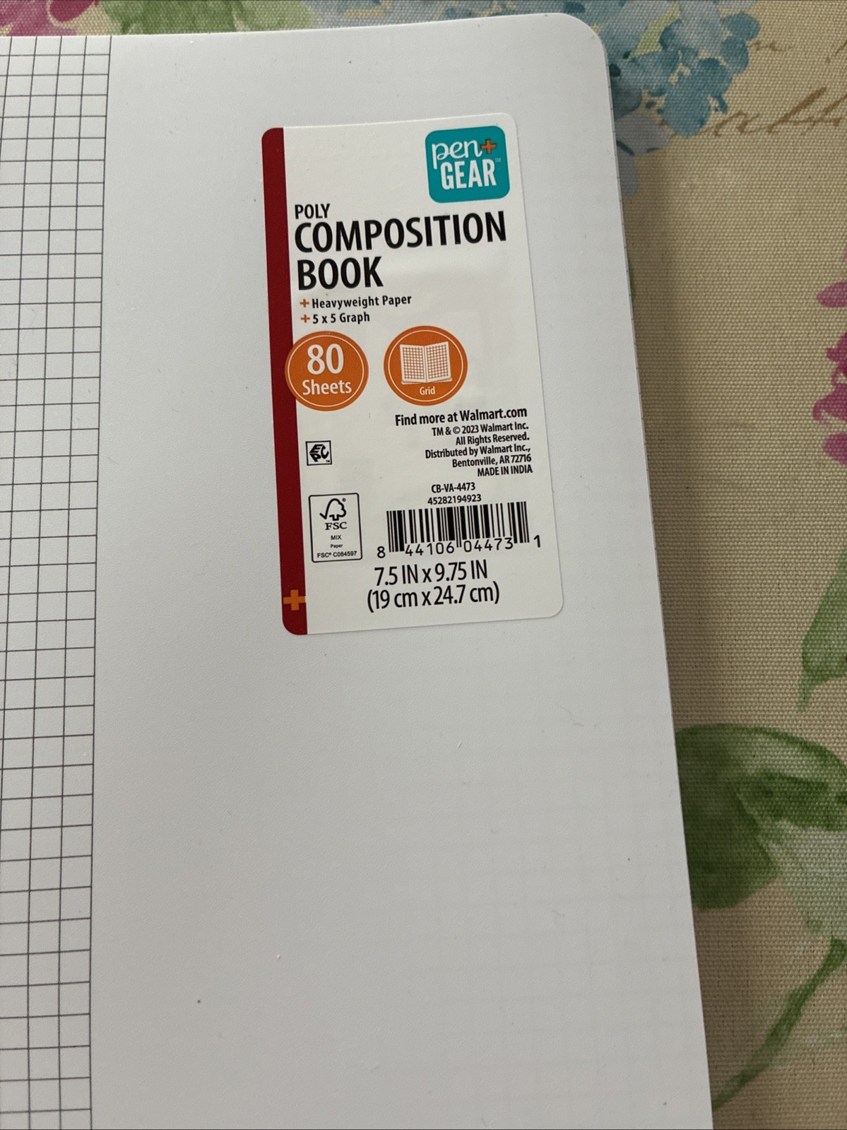 New Poly Composition Book 7.5 In X9.75 In Pages