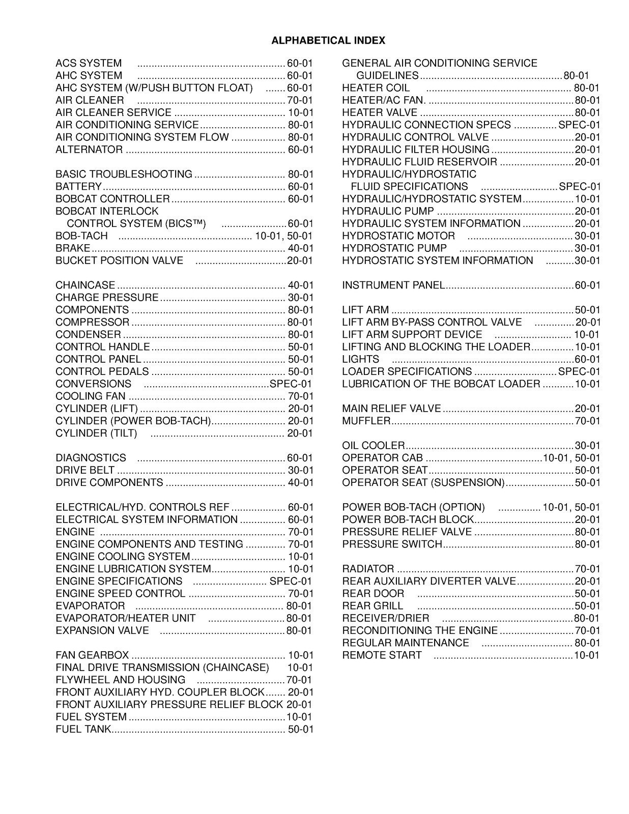 BOBCAT 773 High Flow Turbo G Series Service Manual BINDING COVERING FOLDOUTS