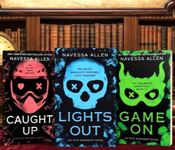 Navessa Allen 3 book set: caught up+lights out+game on paperback Different Size