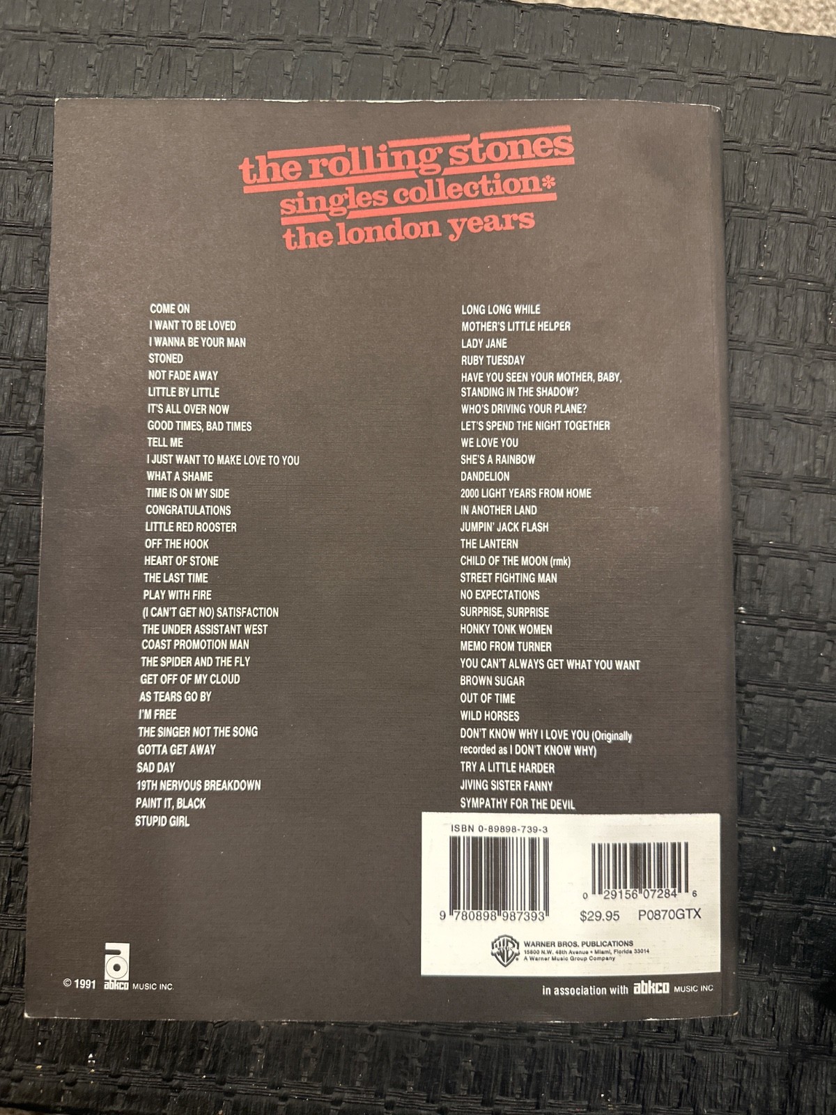 336 PAGES Guitar Tab ROLLING STONES 1991 BOOK 58 Songs! Incredible Collection!