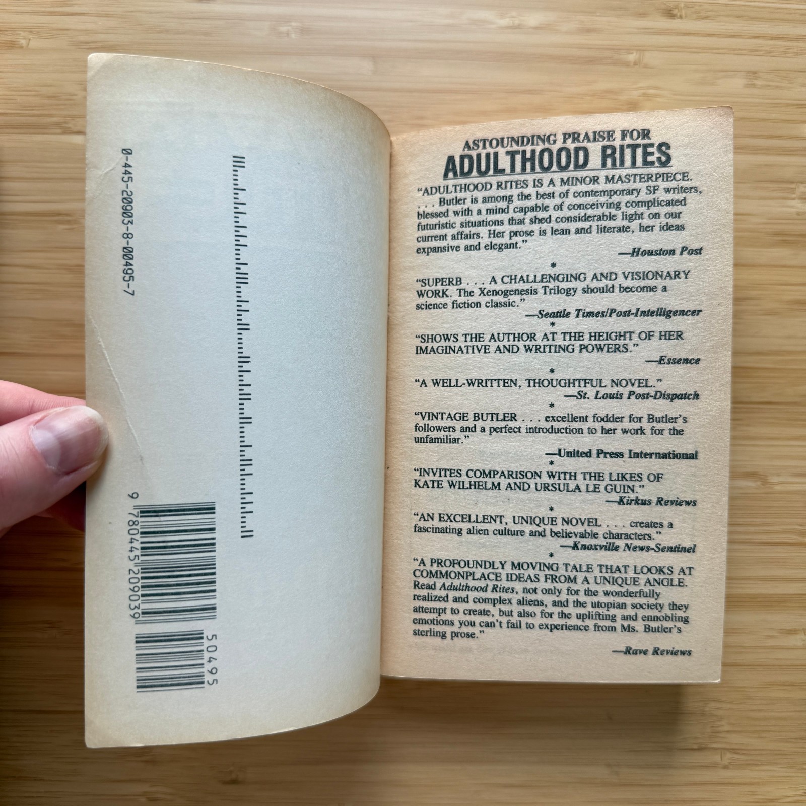 Adulthood Rites by Octavia E. Butler 1989 2nd PB Printing Questar Vintage SF