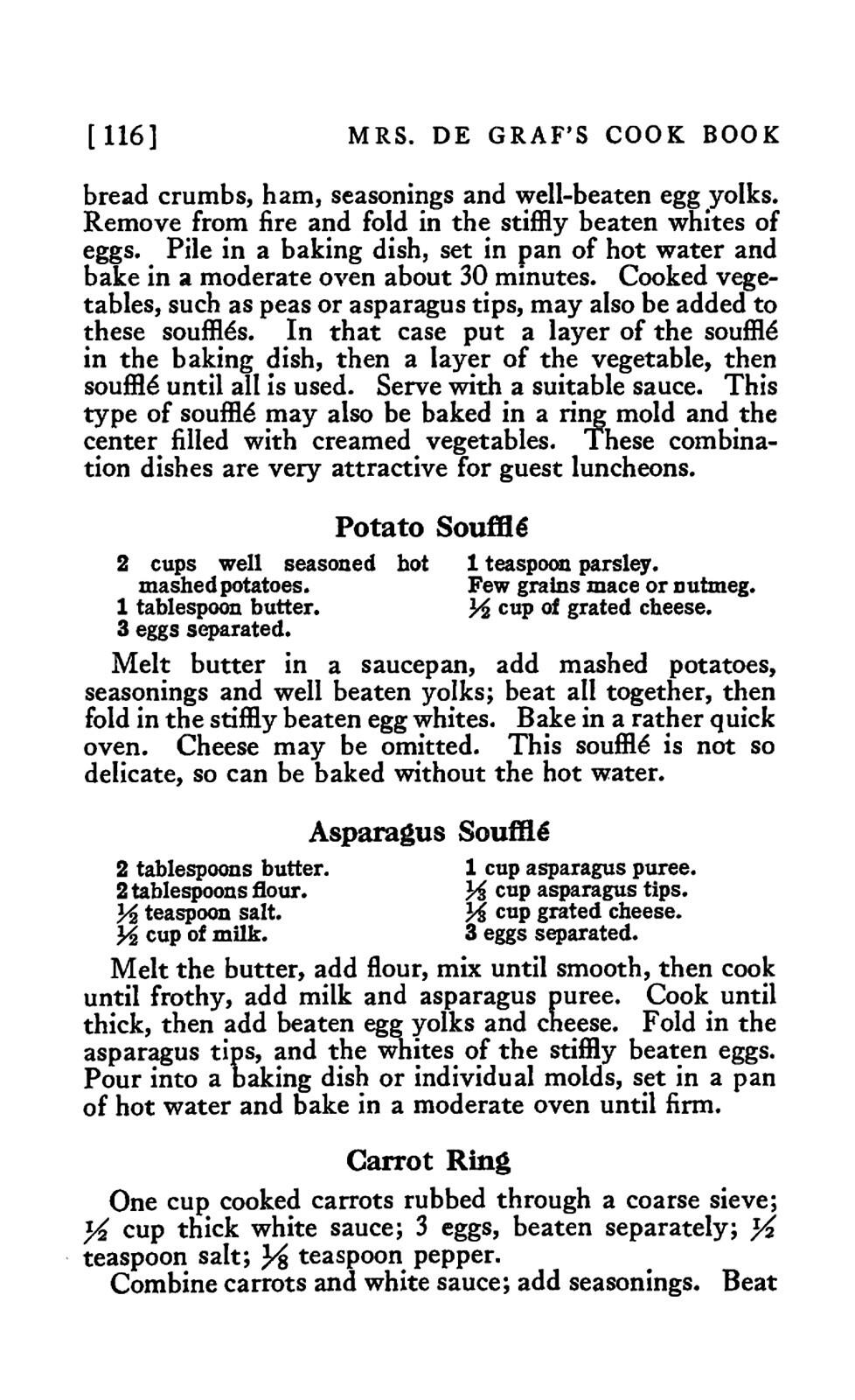1922 Mrs. DeGraf’s Vintage Cook Book 372 Pages