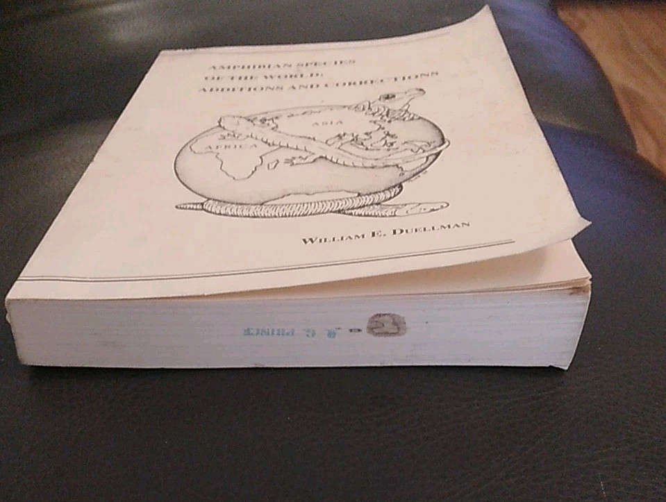 AMPHIBIANS SPECIES OF THE WORLD : ADDITIONS AND CORRECTIONS Duellman 1993