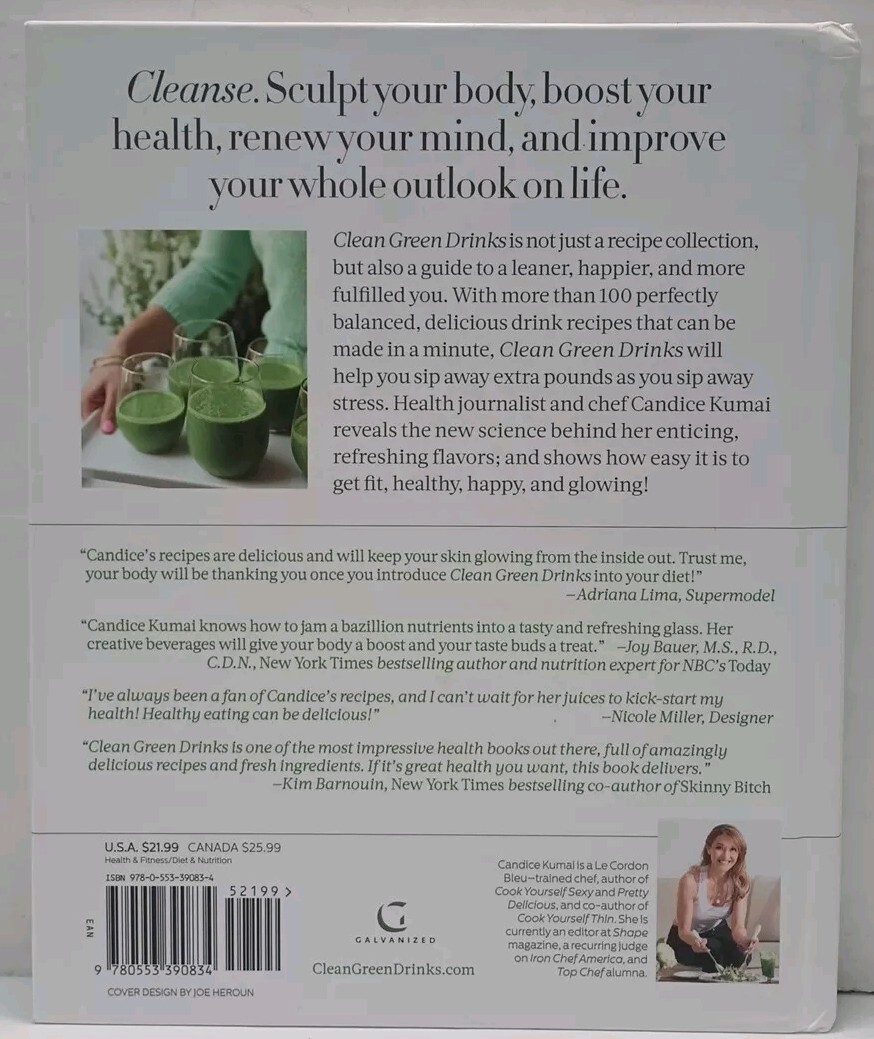 CLEAN GREEN DRINKS by Candice Kumai (2014, HC) * SIGNED * FREE SHIPPING *
