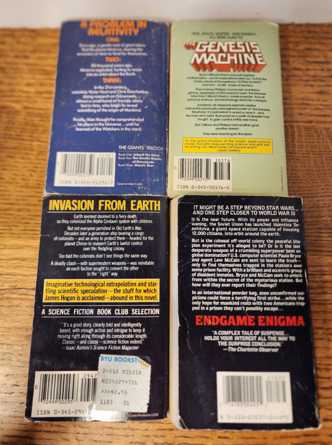VTG James P Hogan 4PB Lot:Giants’ Star/Genesis Machine/Voyage Yesteryear/Endgame