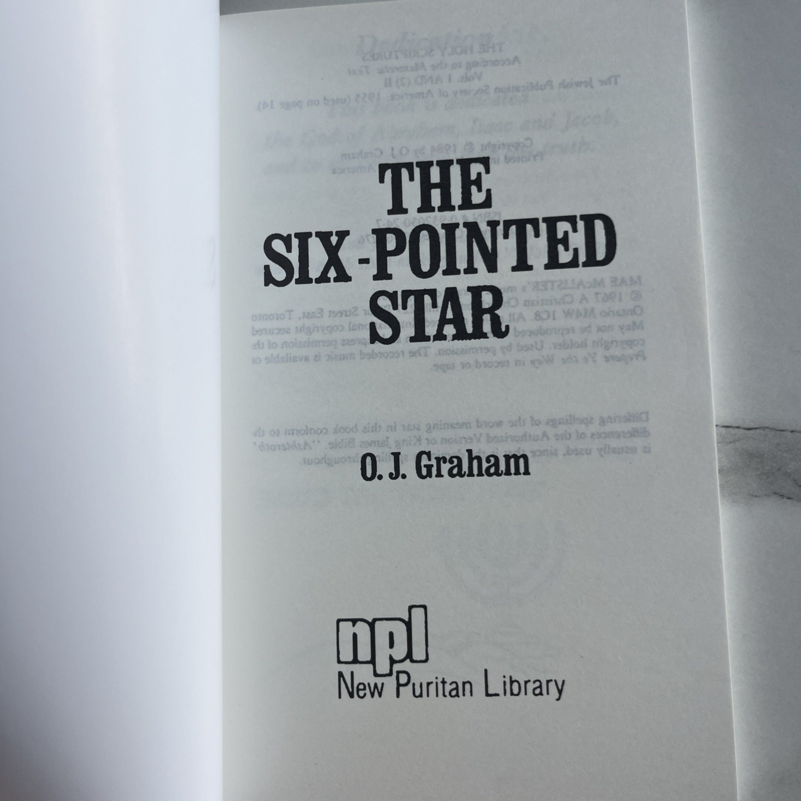 The Six-Pointed Star by Dr. O.J. Graham reprint