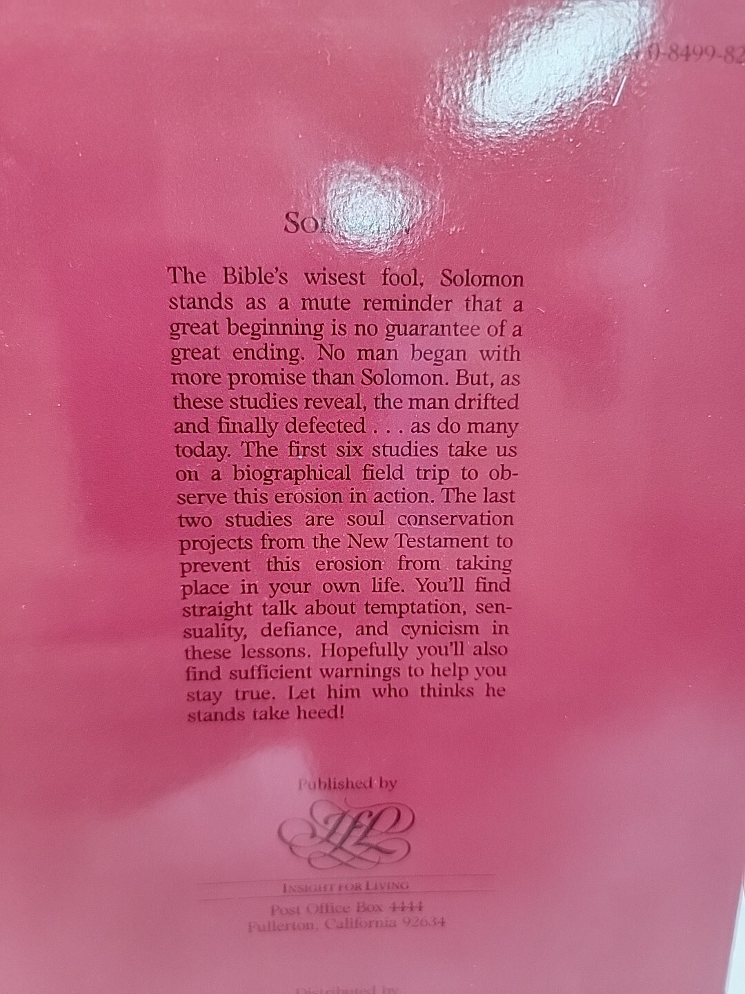Solomon Bible Study Guide By Charles R. Swindoll NOS 1986 Religion Scriptures