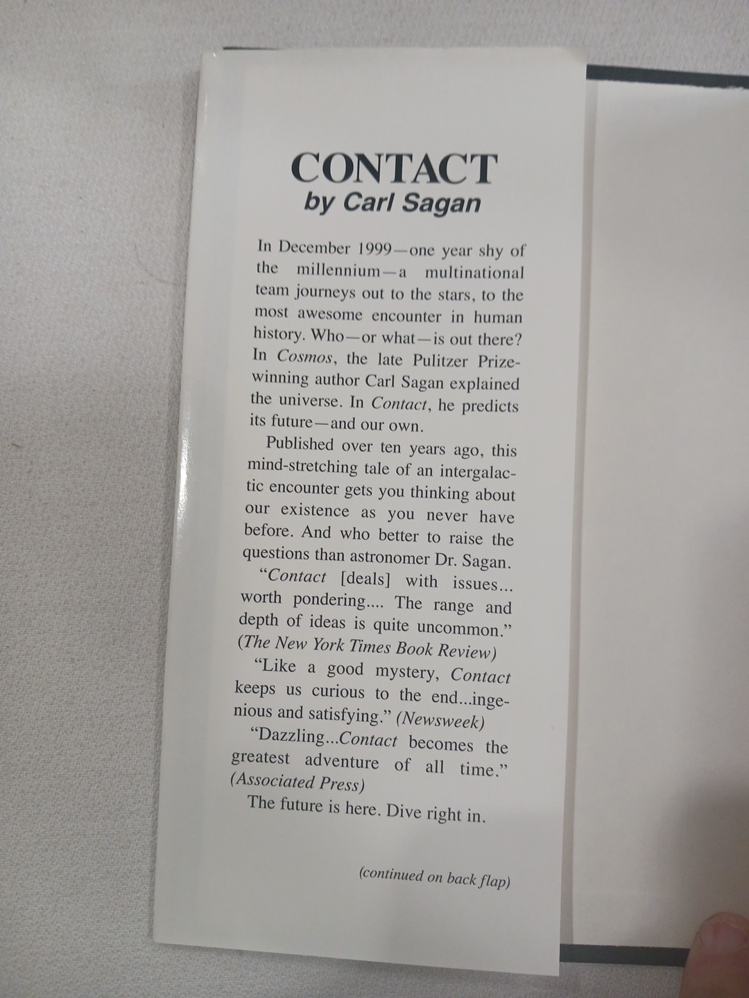 Contact Carl Sagan Movie Novelization Tie-In Book Club Edition DJ HARDCOVER VGC