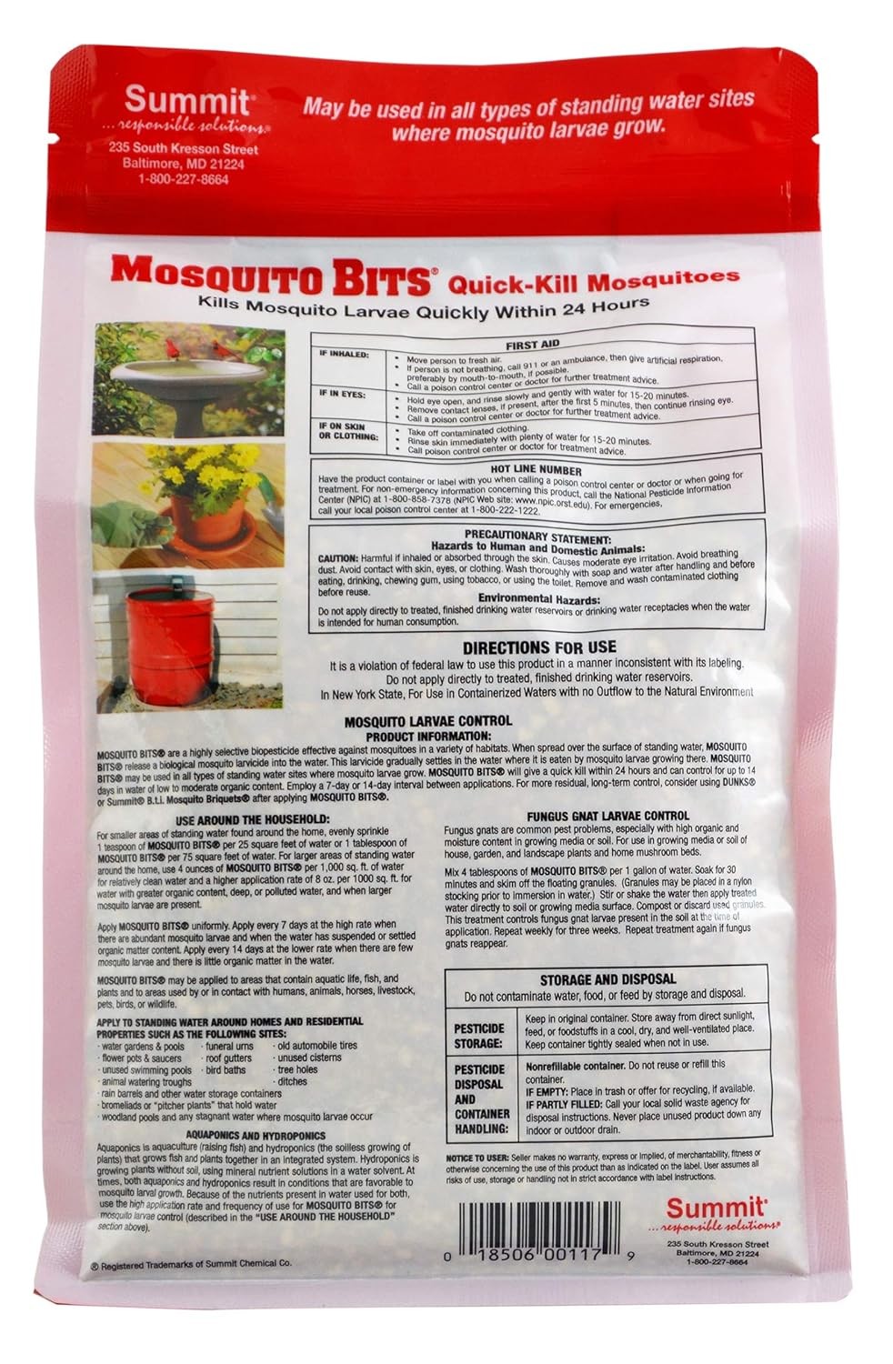 Summit Chemical 117-6 30OZ Mosquito Dunk Bits Standing Water Treatment