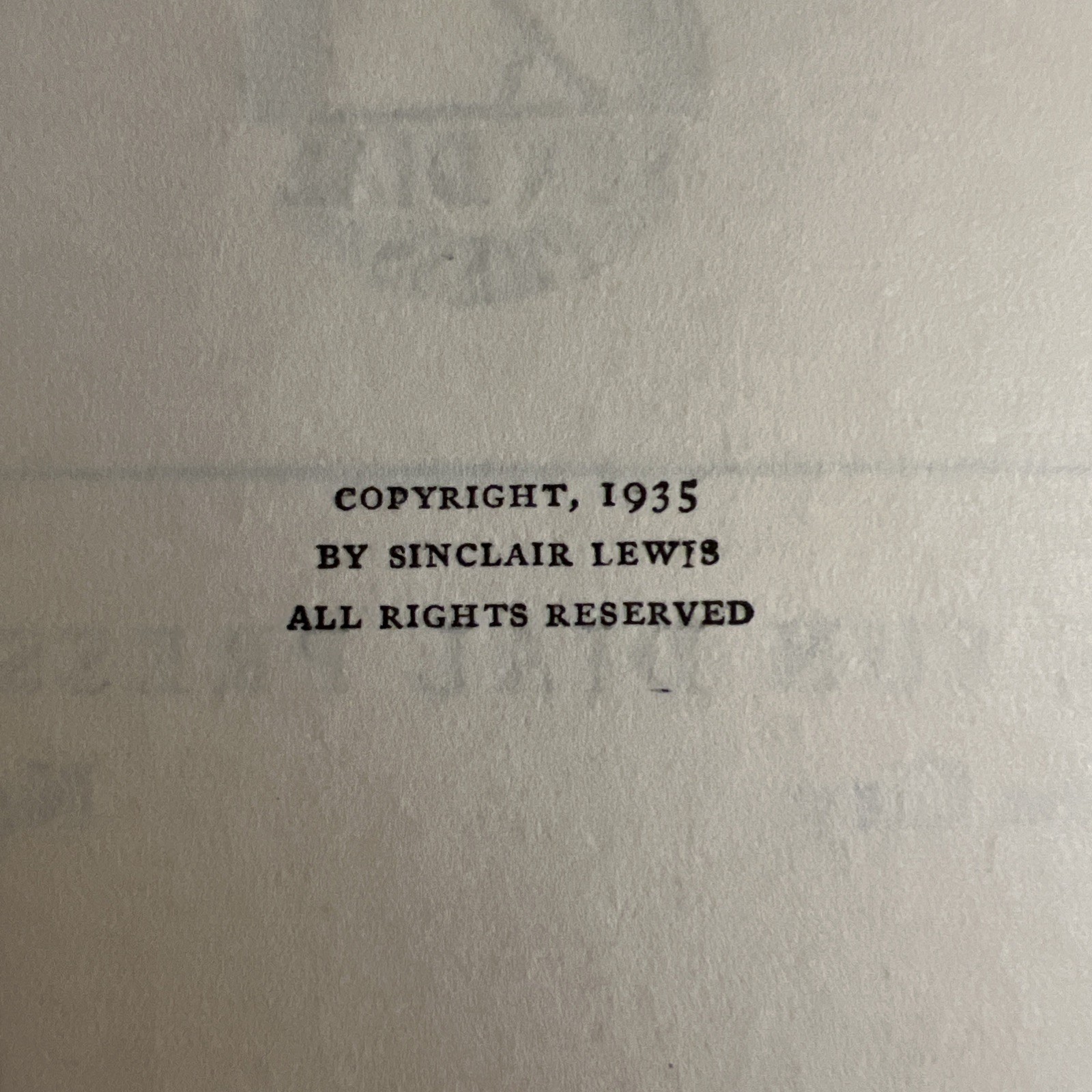 It Can’t Happen Here by Sinclair Lewis Hardcover First Edition 1935