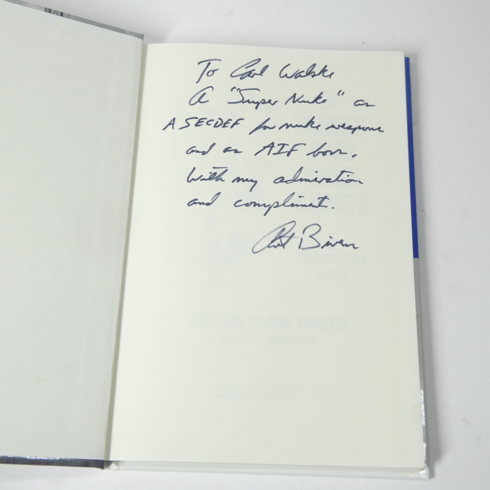 Of Nukes and Nose Cones A Submarine Story Arthur Clark Bivens Navy 1996 SIGNED