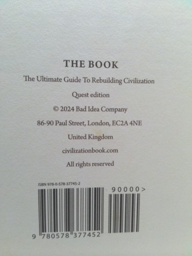 The Book. The Ultimate Guide to Rebuilding a Civilization – Inspirational…