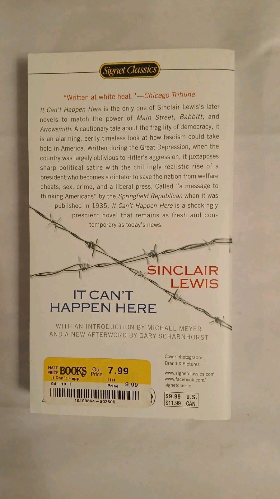 It Can’t Happen Here; Signet Classics – Sinclair Lewis, 9780451529299, paperback