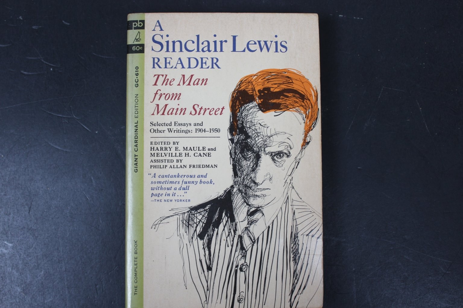 Sinclair Lewis Reader The Man from Main Street 1962 Giant Cardinal Essays PB