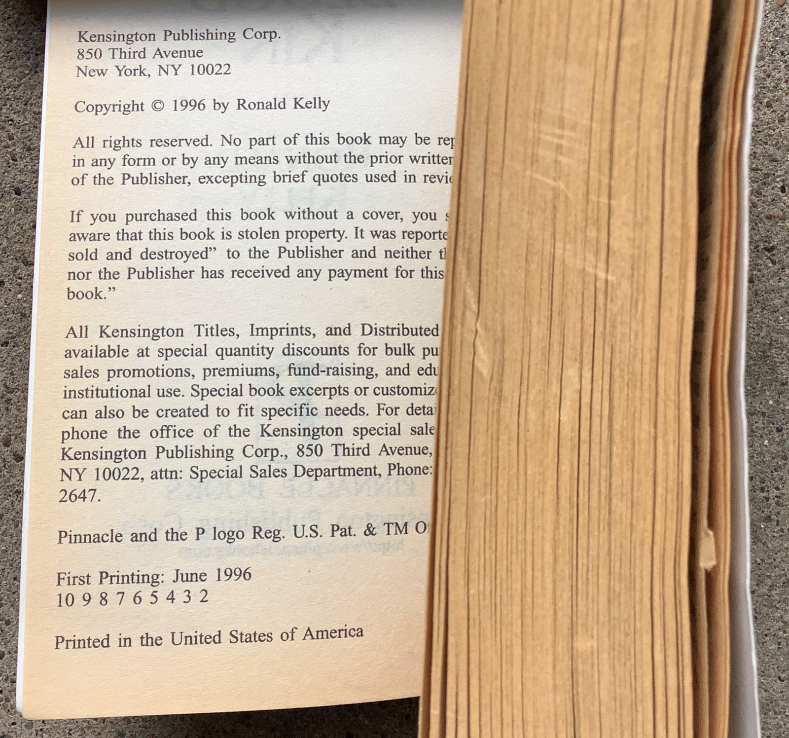 Blood Kin By Ronald Kelly Horror PB 1996 Pinnacle First Ed Paperbacks From Hell