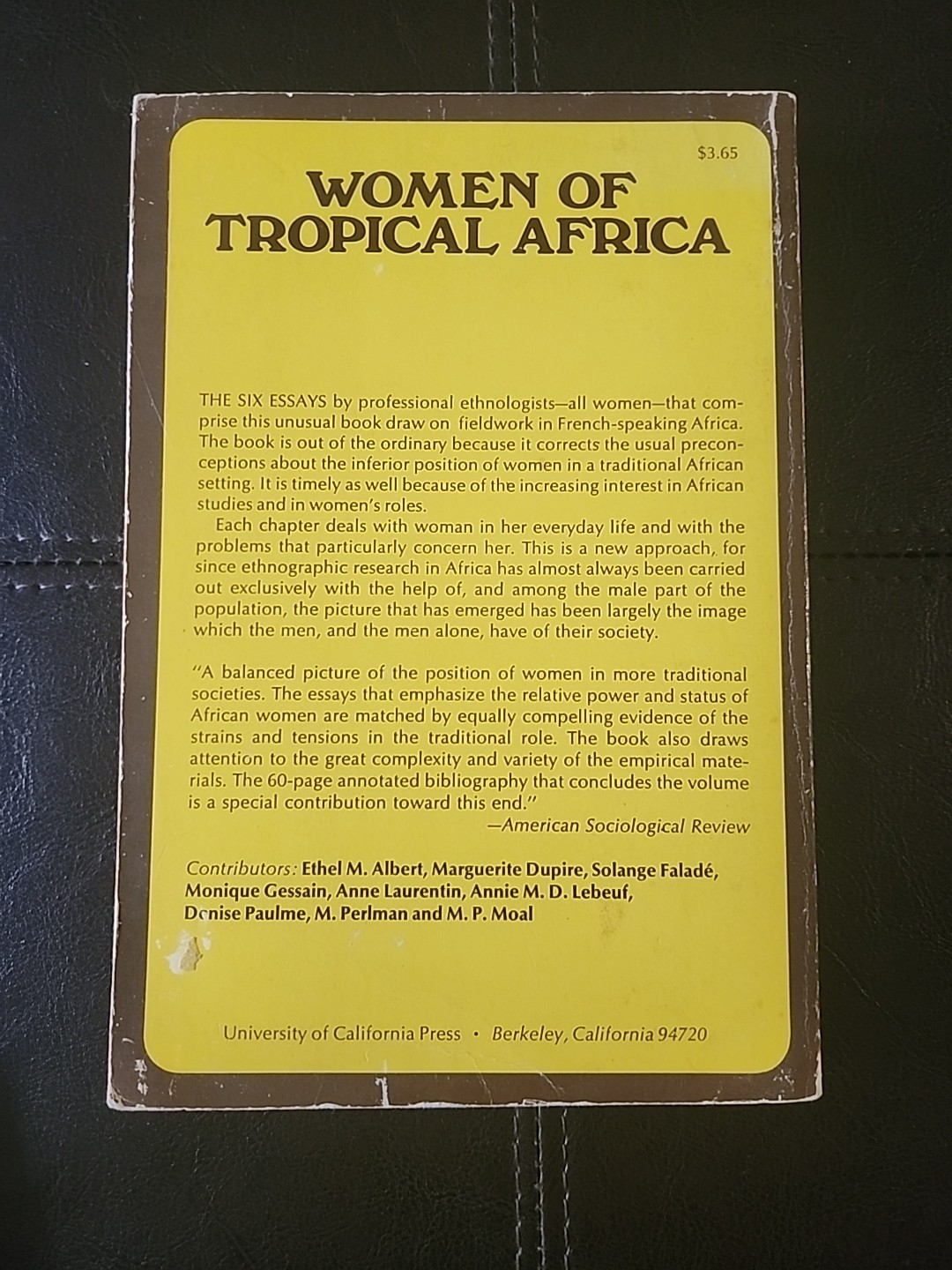 Women of Tropical Africa : Denise Paulme