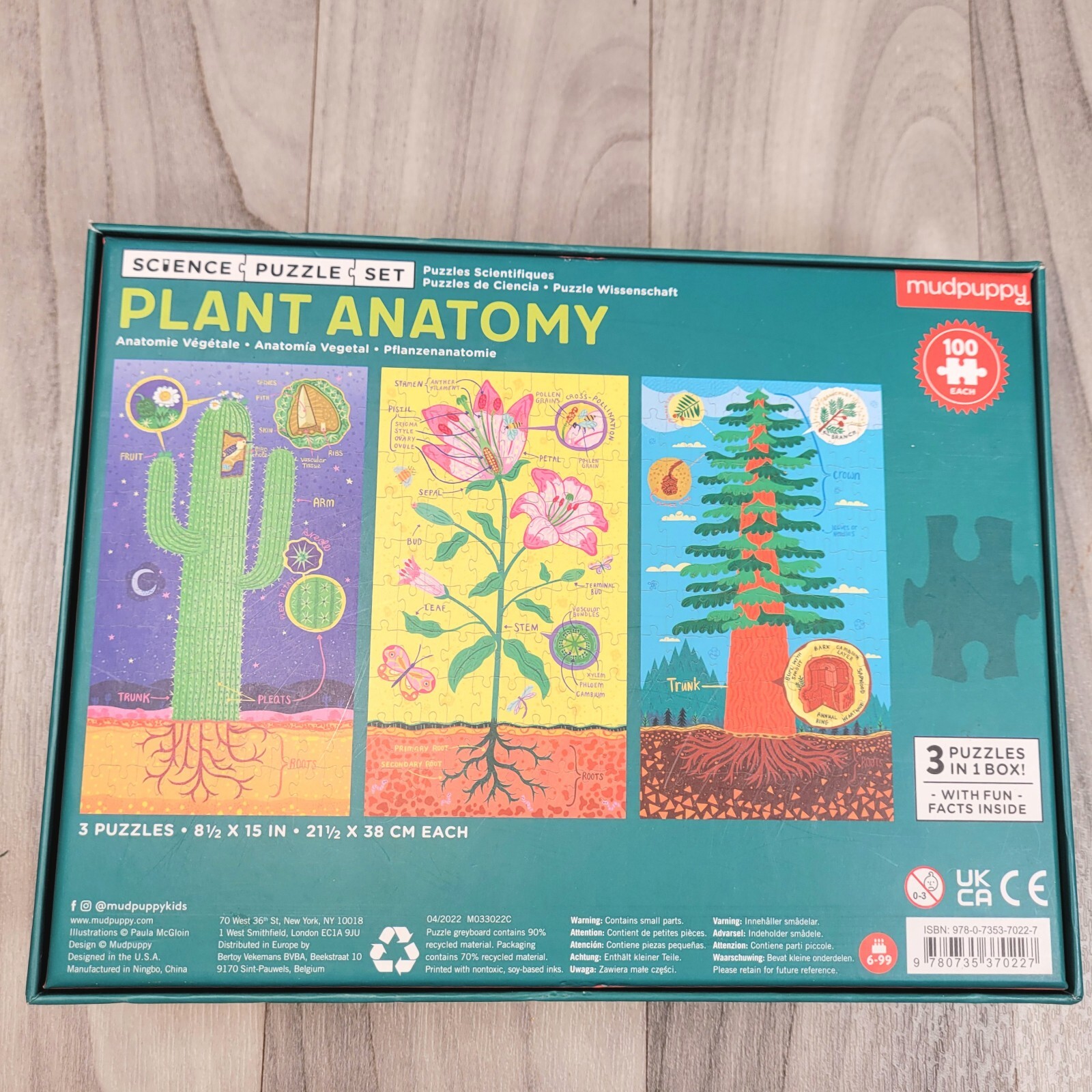 Plant Anatomy Puzzle (3 puzzles in 1 box) 100 Pcs Each Mudpuppy