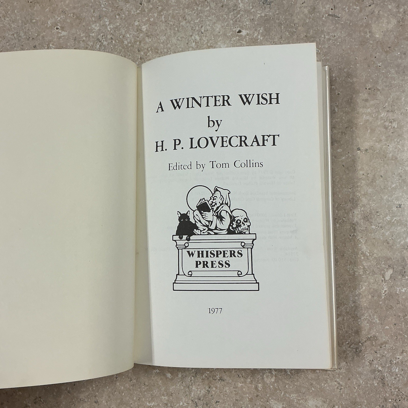 A Winter Wish & Other Poems H.P Lovecraft 1977 First Edition HB Vintage Book