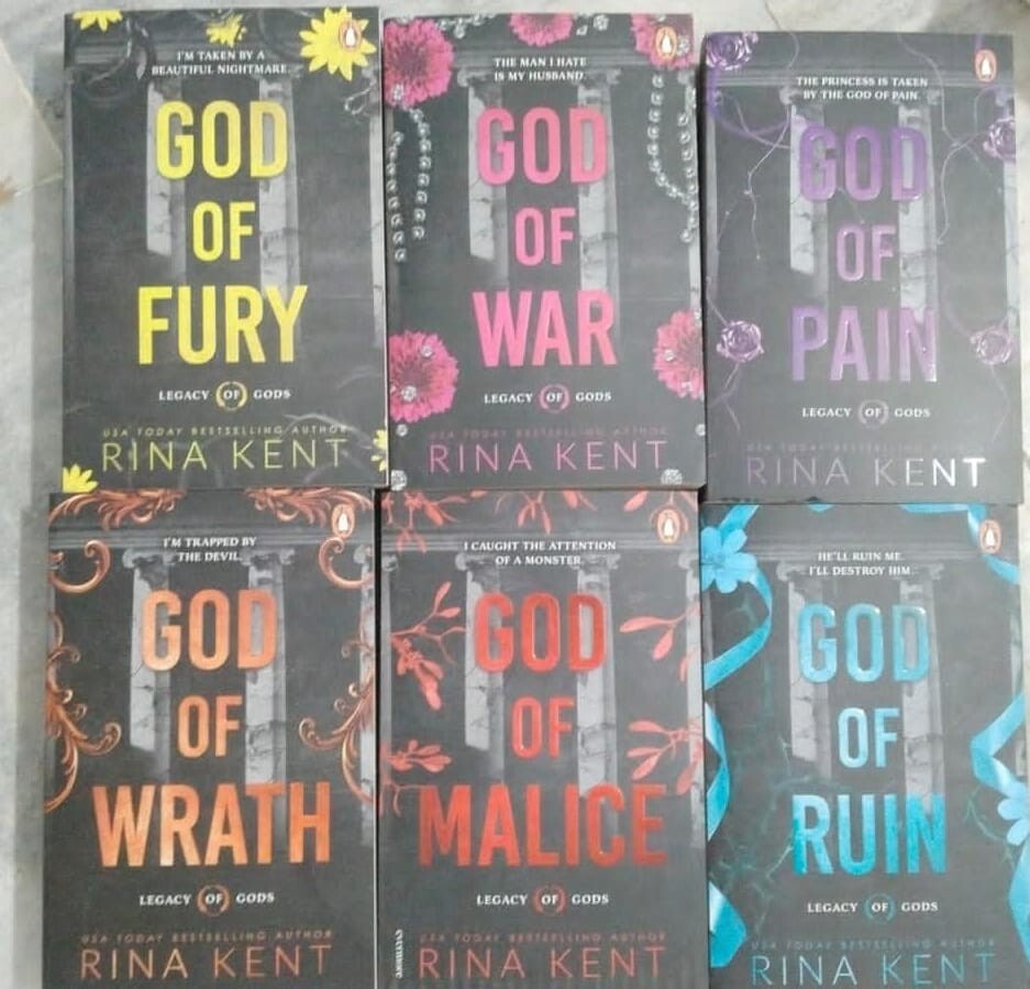 Legacy of Gods Series 6 Books Set by Rina Kent (Malice,Pain,Wrath,Ruin,Fury,War)