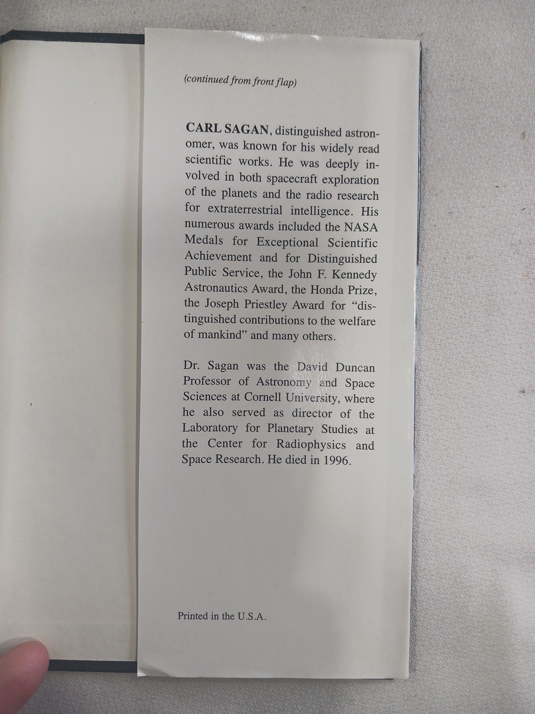 Contact Carl Sagan Movie Novelization Tie-In Book Club Edition DJ HARDCOVER VGC
