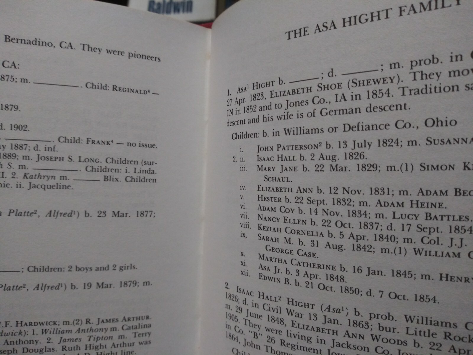 1979 Hight family history / genealogy by Truslow, 126 pages