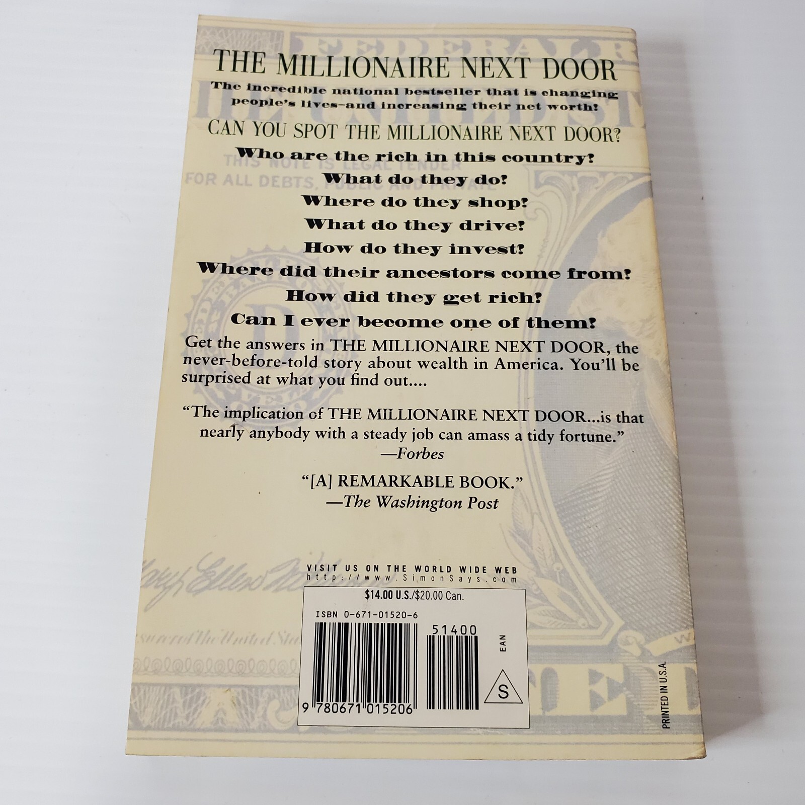 The Millionaire Next Door By Thomas J. Stanley William D. Danko Paperback