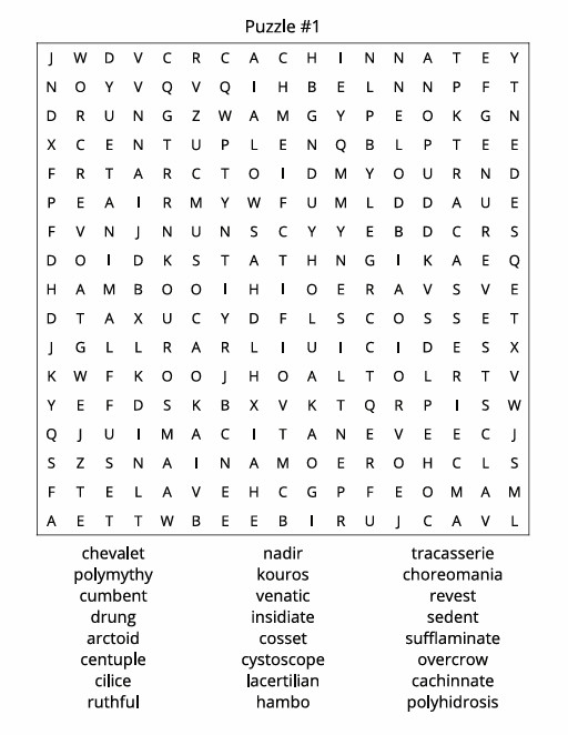 THE ADVANCED WORD SEARCH CHALLENGE, 100 Puzzles and solutions, 8.5×11 inches