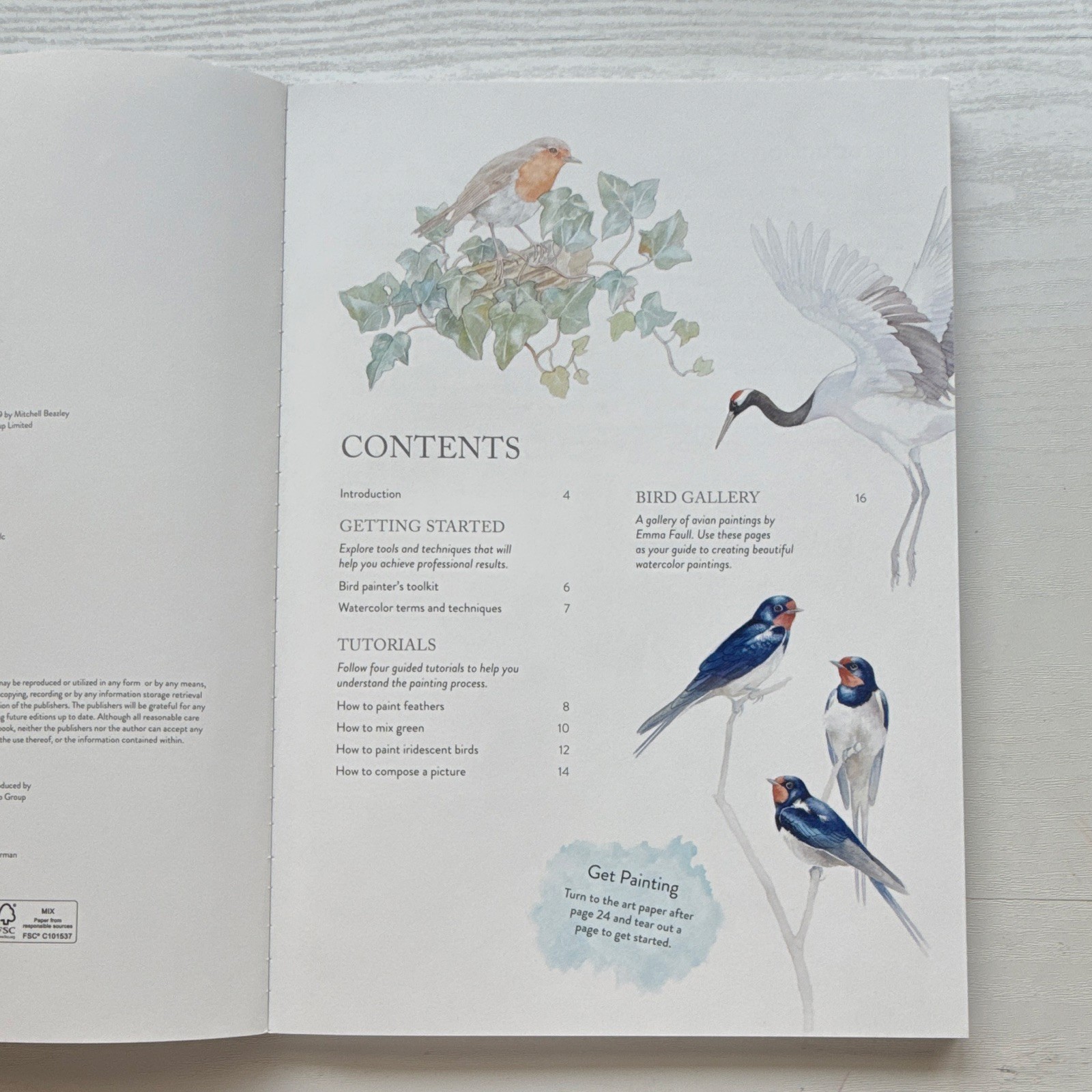 Emma Faull Birds Watercolor Art Pad, White Art Paper for Painting