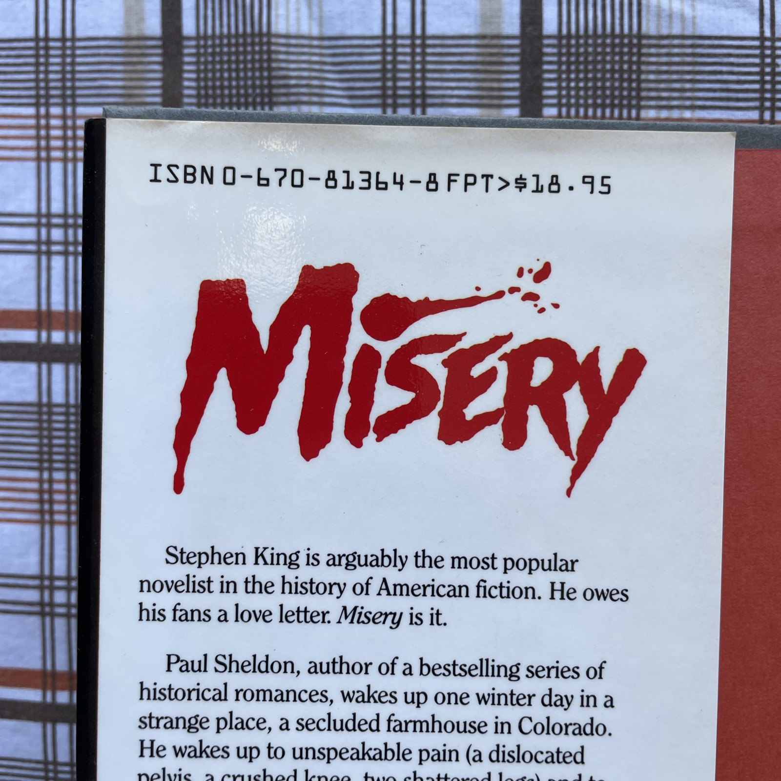 Misery by Stephen King (1987 Viking HCDJ 1st Edition 2nd Printing June Horror)