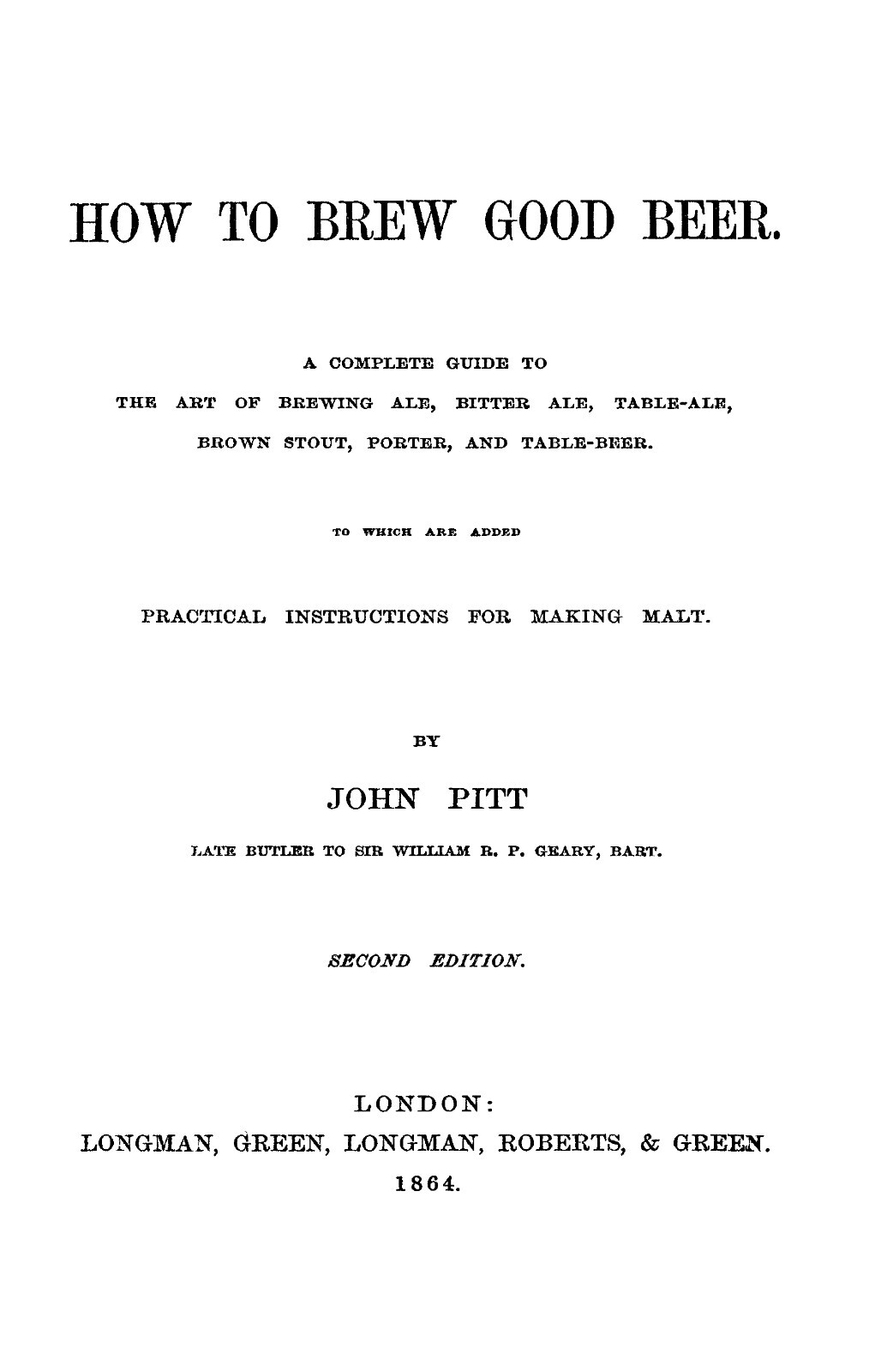 1864 The Art Of Brewing How To Brew Good Beer 161 Pages
