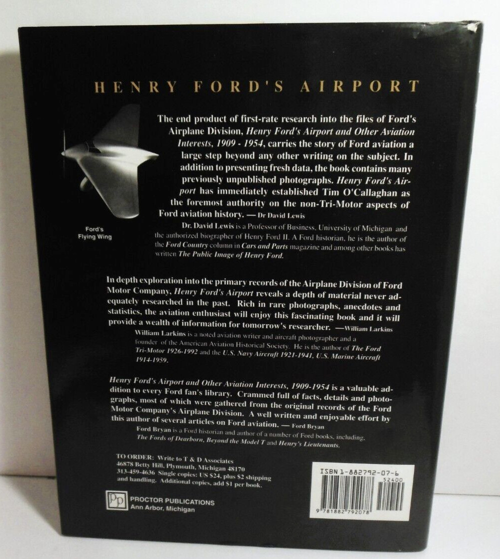 Henry Ford Airport Aviation Interests Stout Metal Airplane Company SIGNED 1st HB