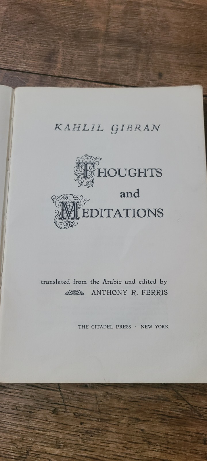 Thoughts and Meditations By Kahlil Gibran Soft Cover 1967