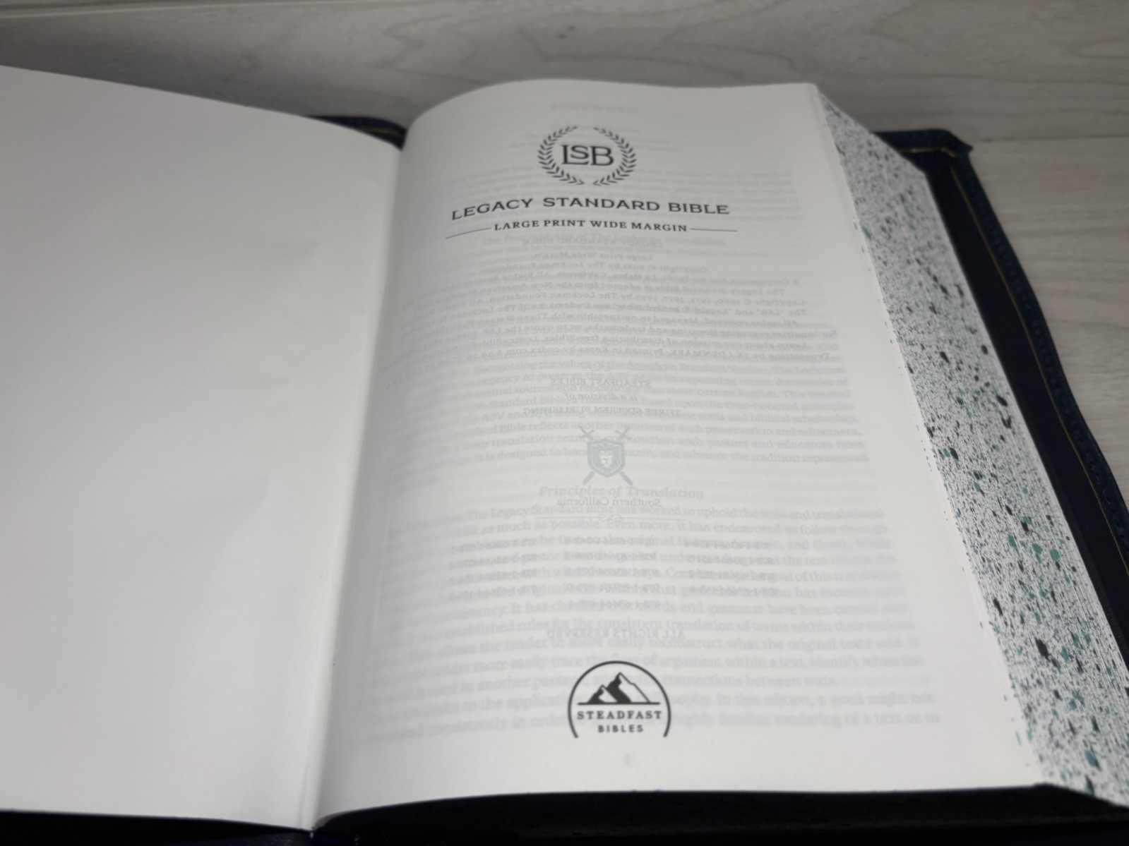 LSB Large Print- Wide Margin Badalassi Carlo Pueblo Sapphire Bible – Rebind