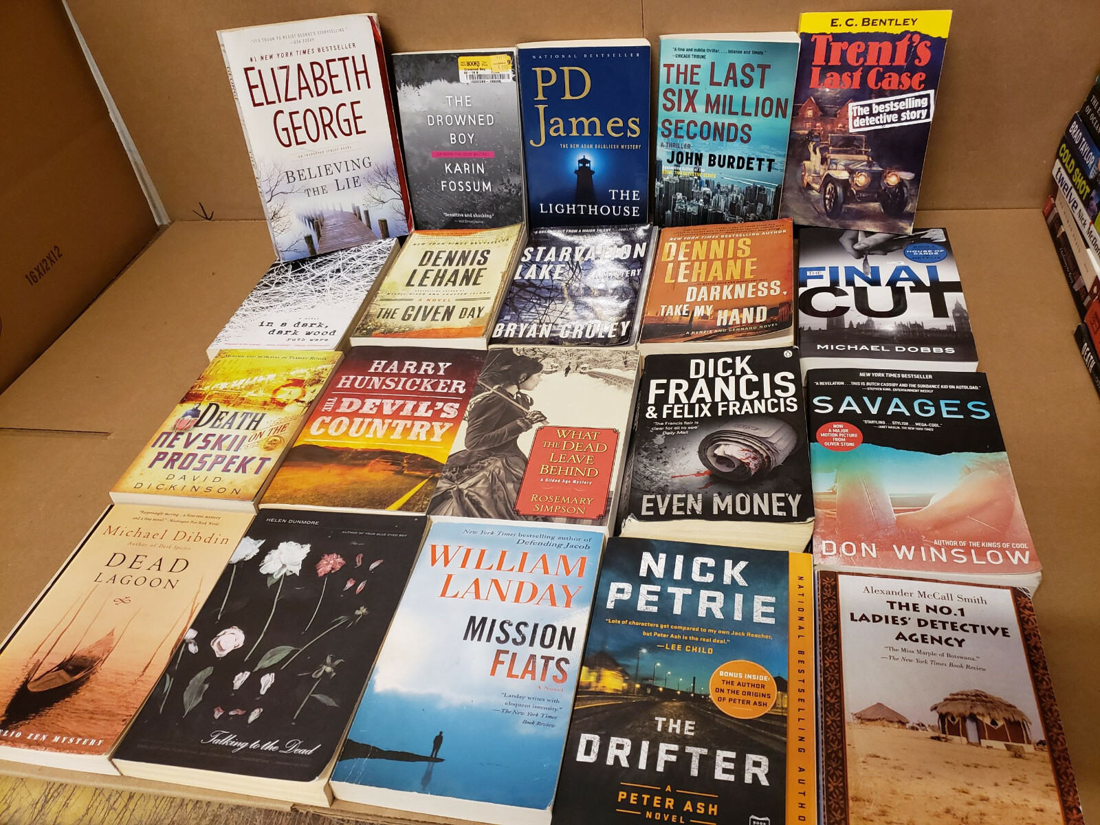 Lot of 10 Mystery Large Trade Paperback Books Suspense Thriller Crime Murder MIX