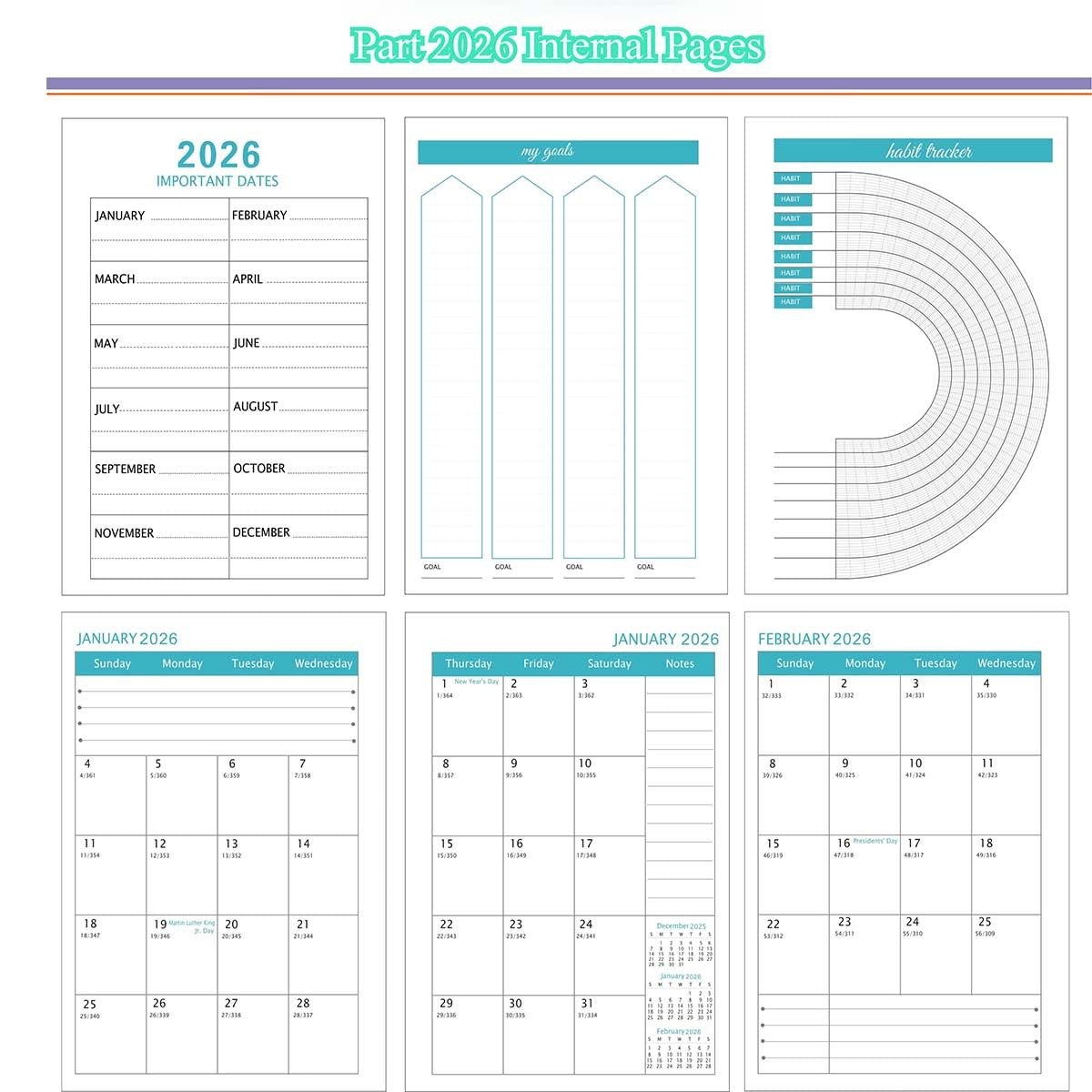 1Pcs 2026 Planner Weekly and Monthly, 2026-2028 Spiral Bound Notebook Calenda…