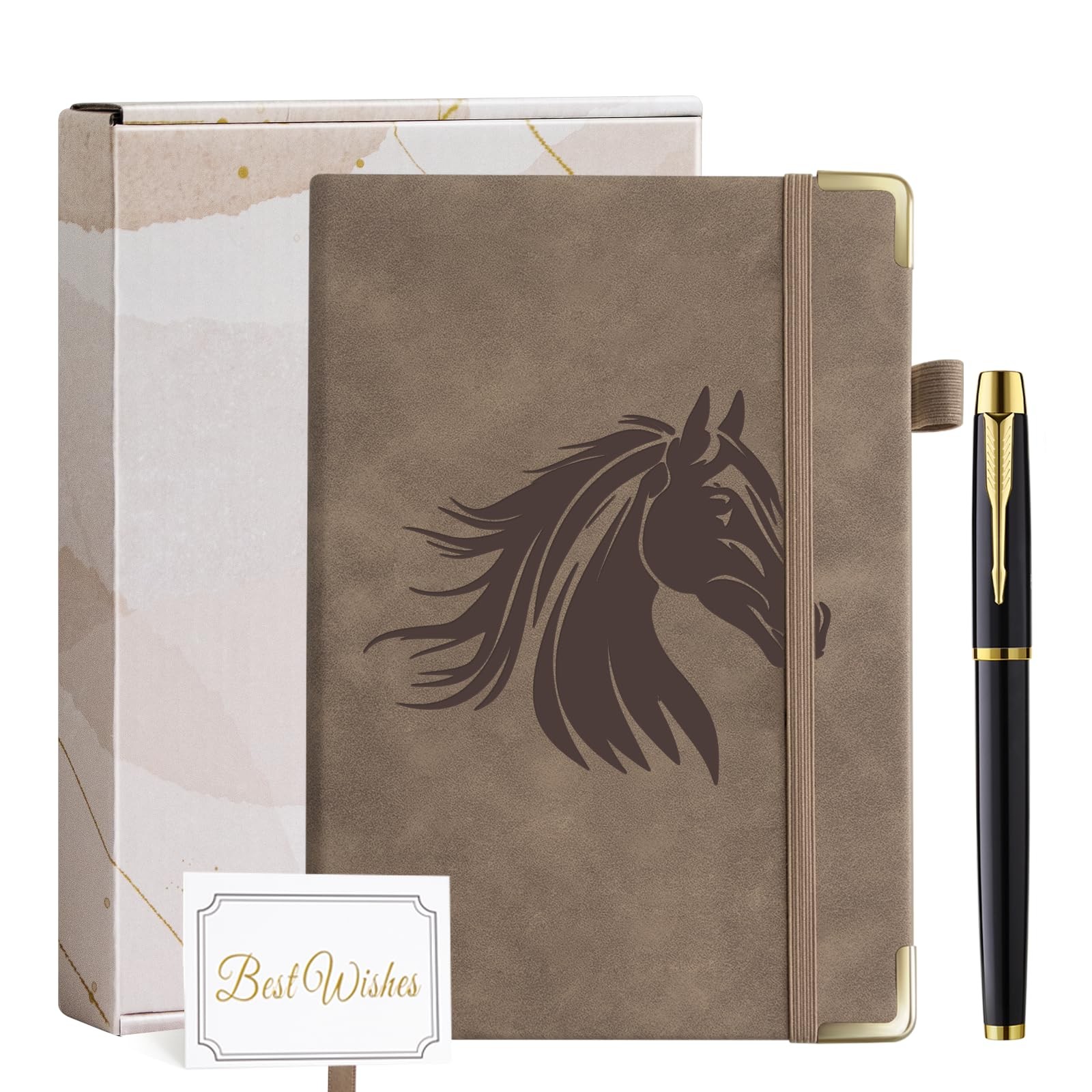 Horse Gifts for Women Girls Leather Journal Notebook 200 Pages A5 Lined with …
