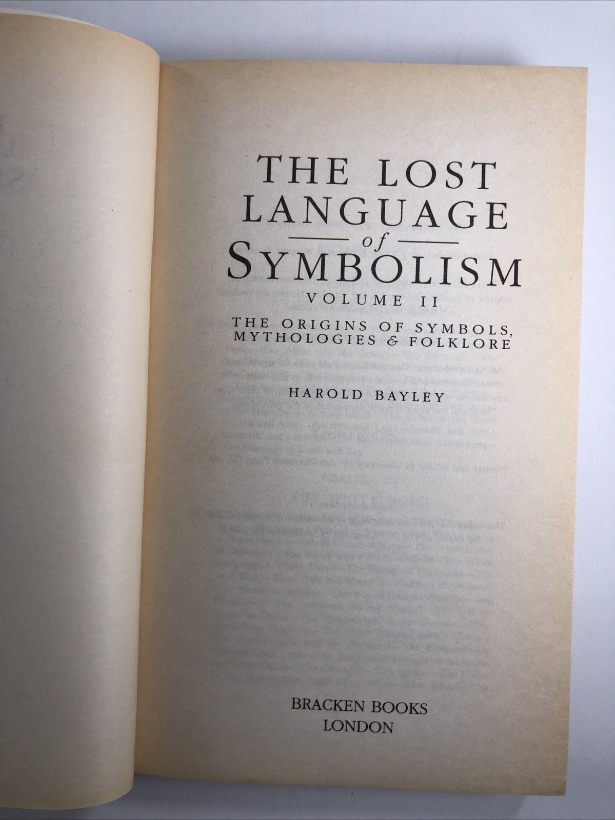 Lost Language of Symbolism (Vol II) Origins Mythologies & Folklore Harold Bayley
