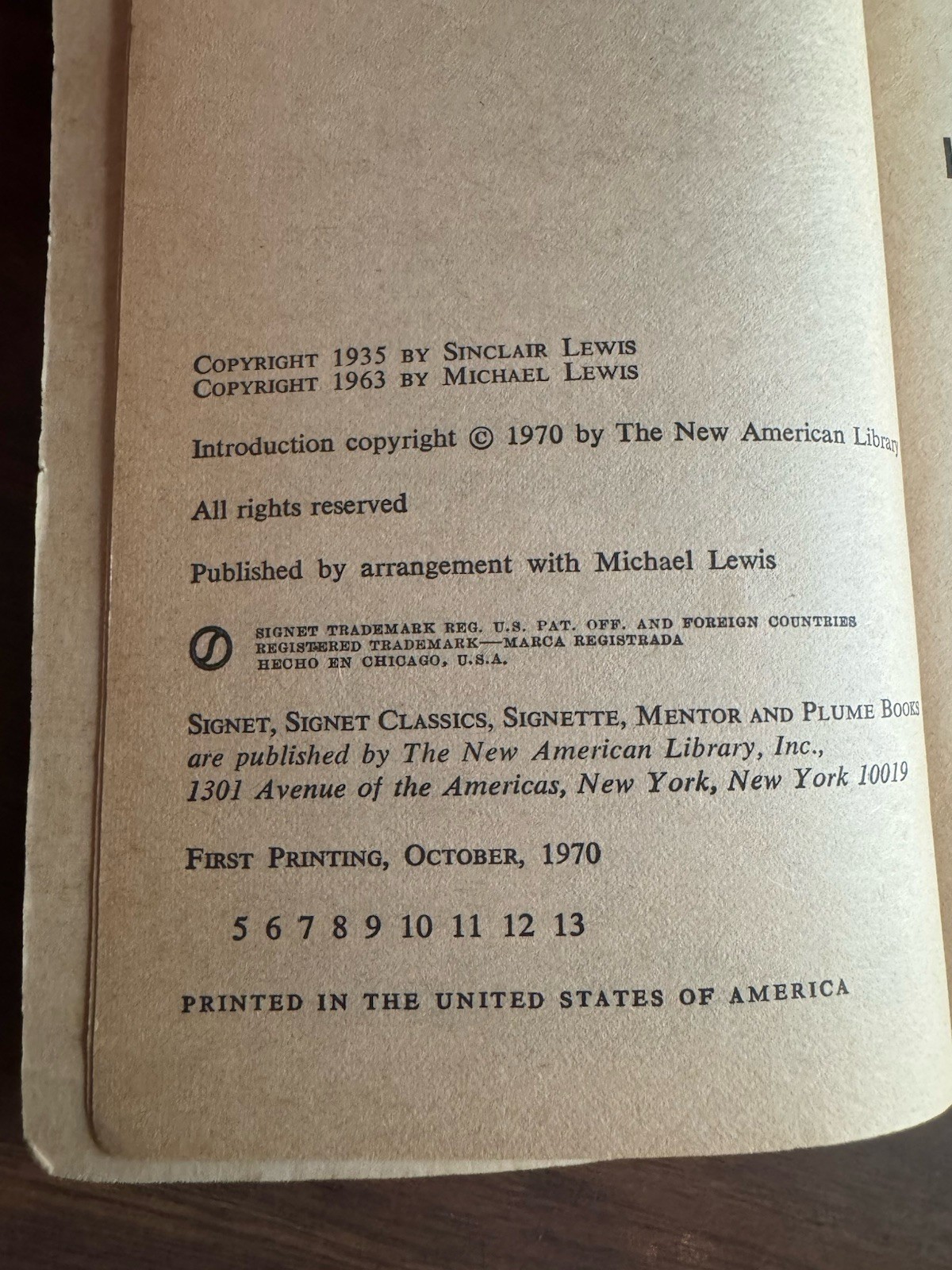 It Can’t Happen Here by Sinclair Lewis Signet NAL 1970 Paperback Dystopian Novel