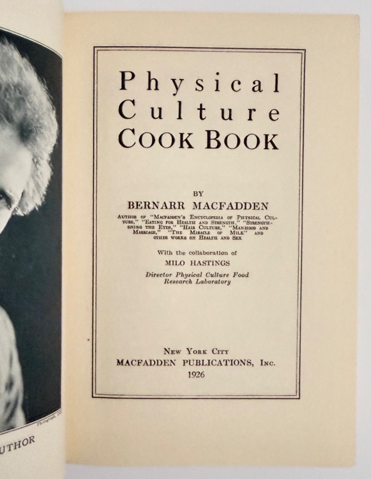 Vintage Physical Culture Cook Book Recipes by Bernarr Macfadden 1926 HC