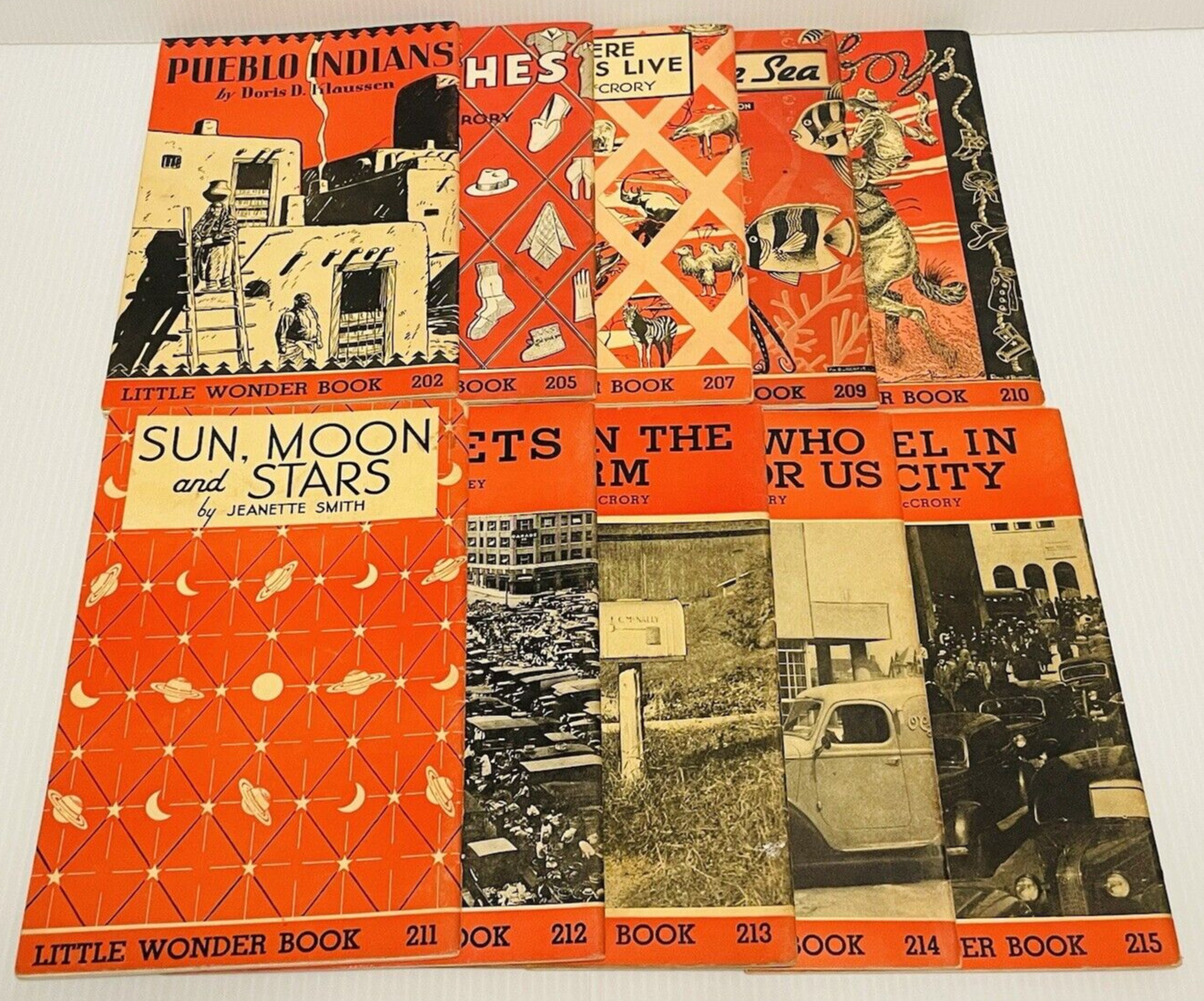 Little Wonder Book Lot of 10 in red covers little books from the 1940s pre-owned