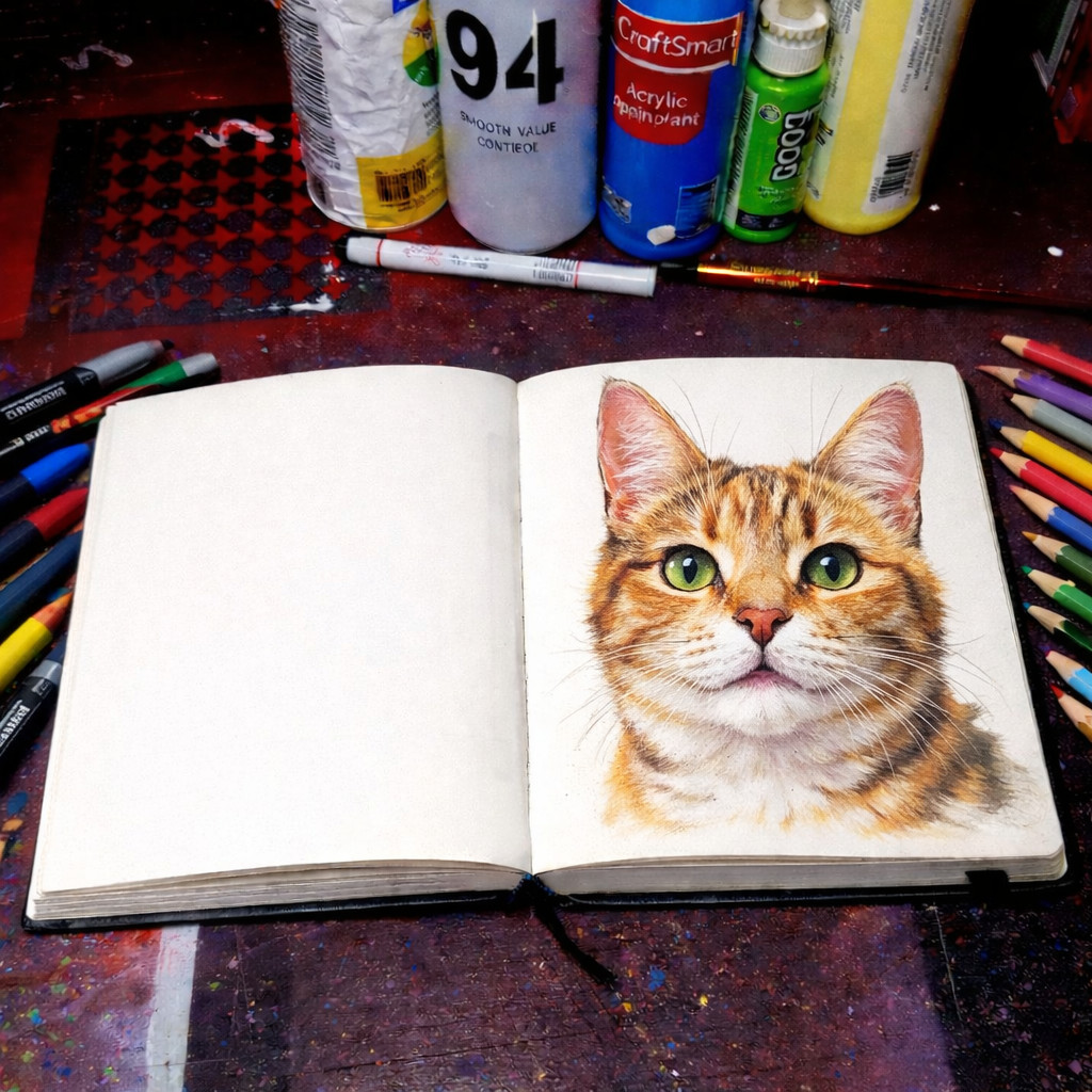 🚀 SketchMode “Drift in Orbit” A5 Sketchbook – Astronaut Galaxy Journal