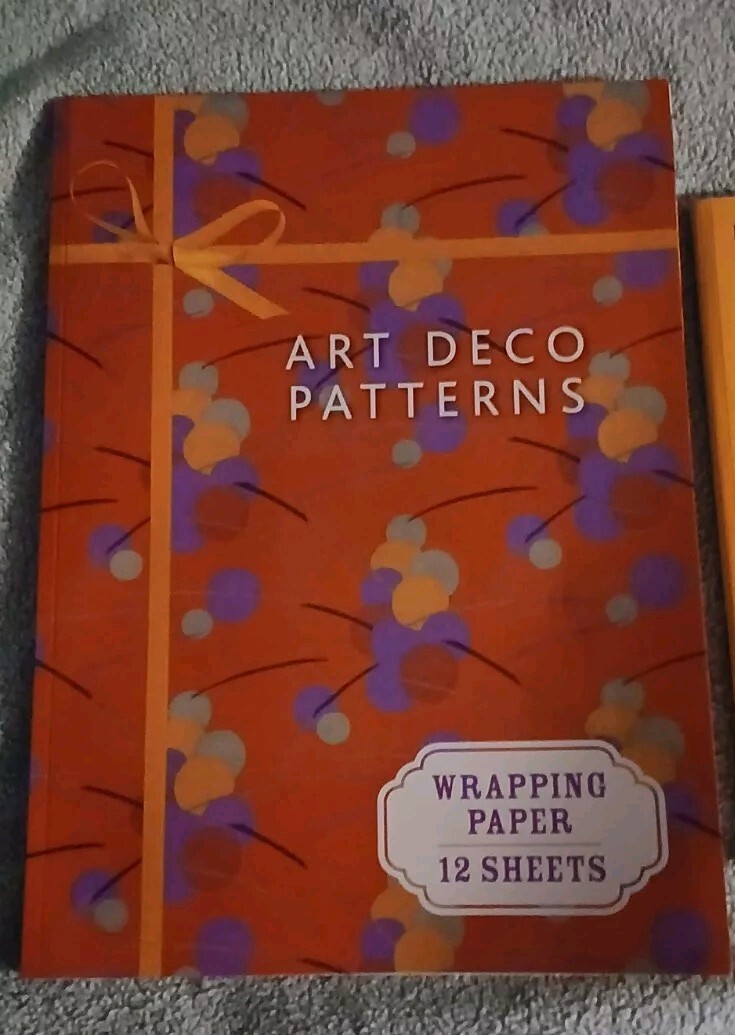 Art Deco Patterns Wrapping Paper Fauve Birds, Butterflies, and Flowers Book Lot