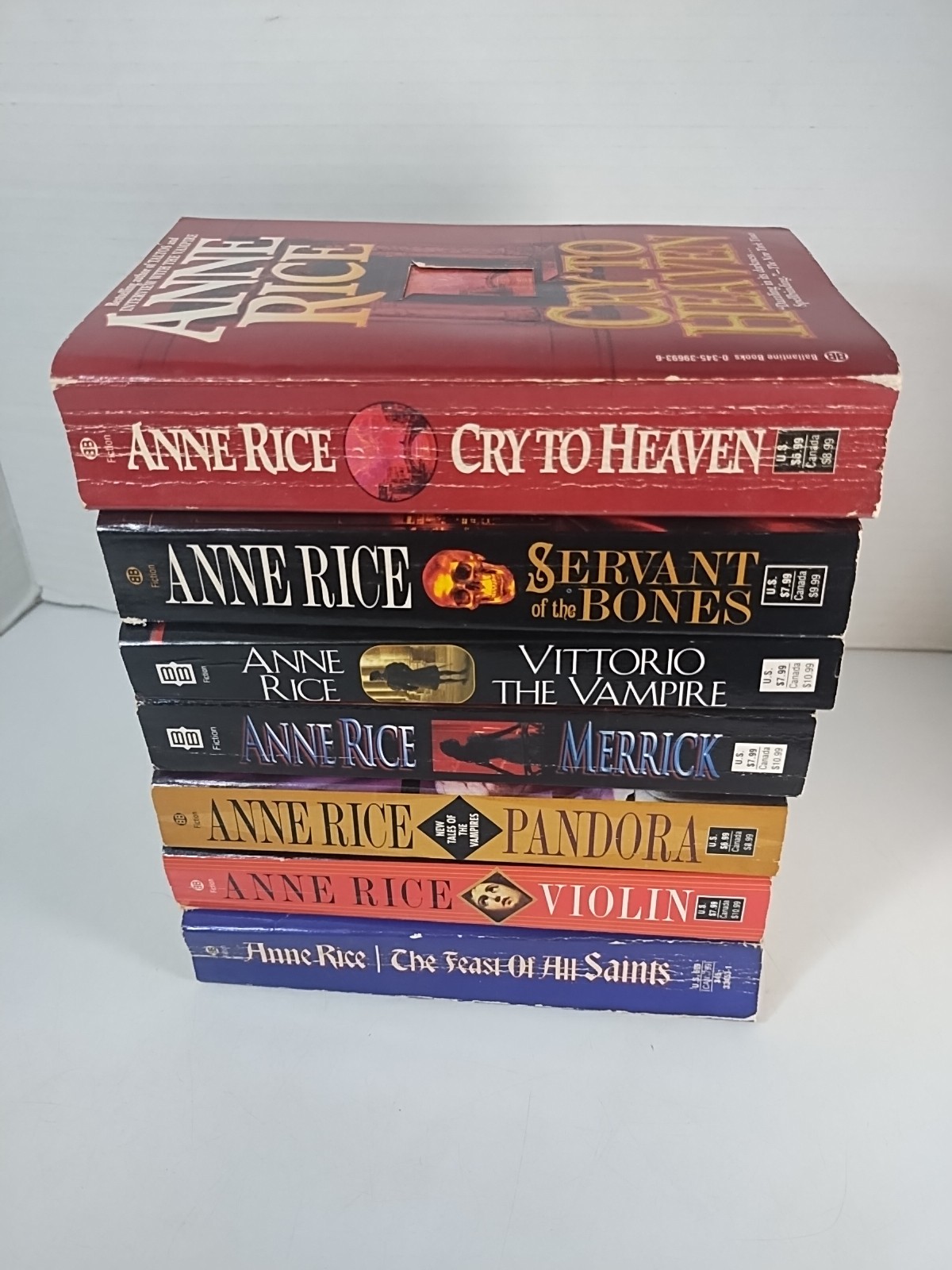 Lot Of 7 Anne Rice Vintage Paperback Books ~ Witches Vampires Gothic Horror