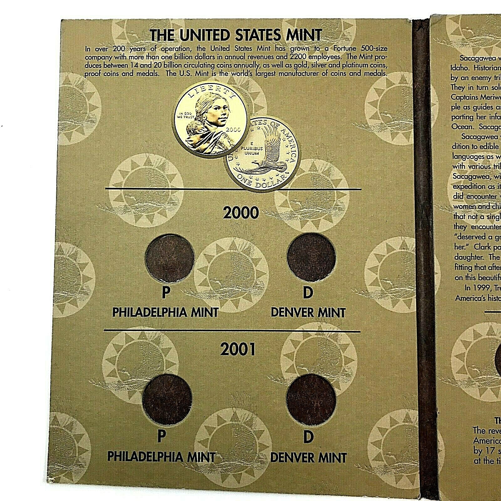 Harris Sacagawea Dollar Coin Folder Book #2762 Millennium Edition 2000-2004 Ver.