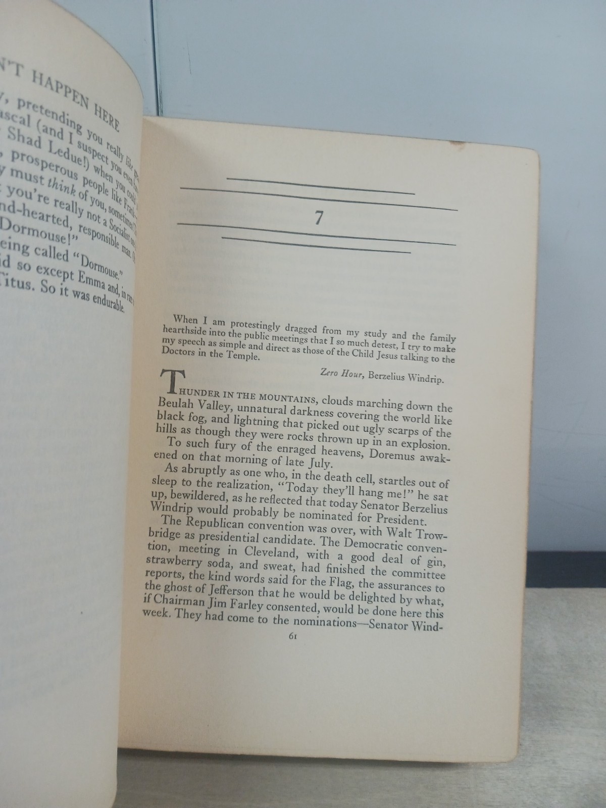 It Can’t Happen Here by Sinclair Lewis First Edition 1935 Sun Dial Press