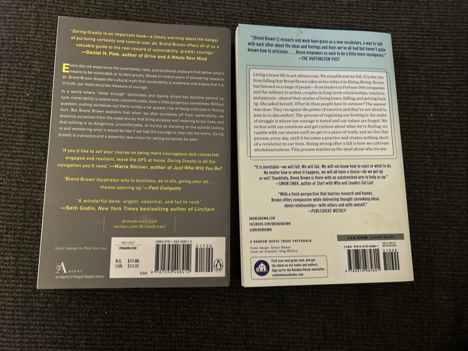 Lot Of 2 Brene Brown Books Daring Greatly Rising Strong NEW