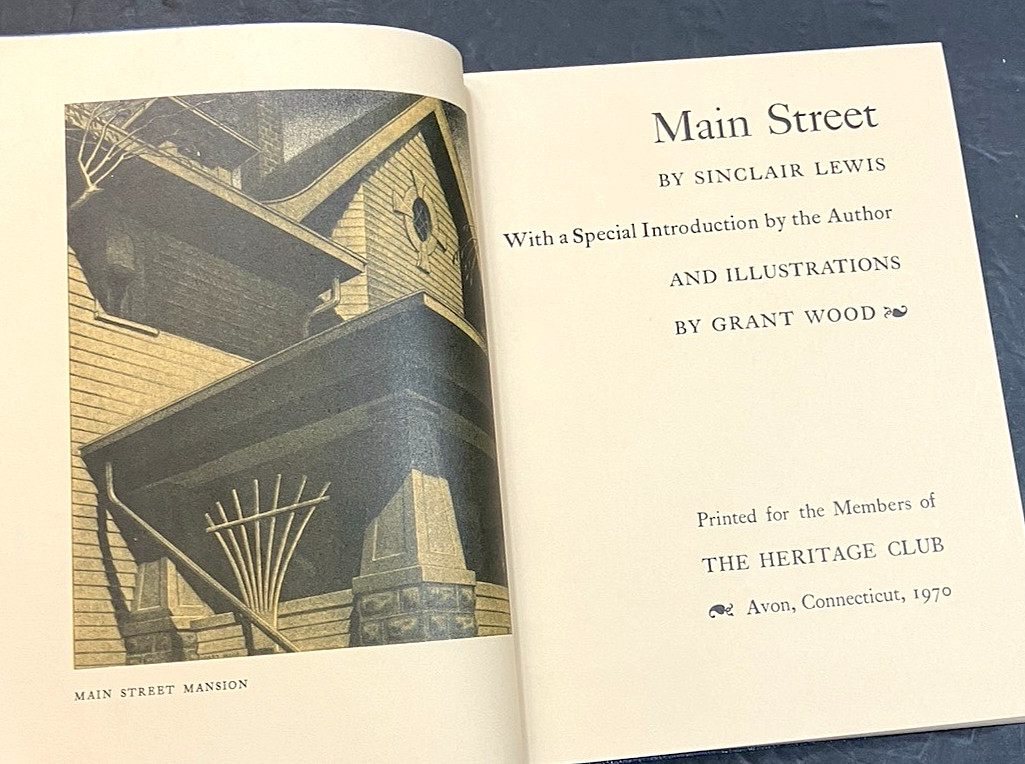 Main Street Sinclair Lewis 1970 Heritage Club HC Book Slipcase Sandglass