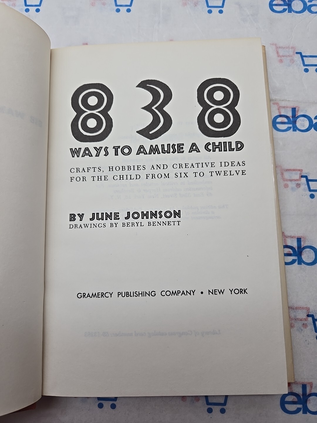 838 Ways to Amuse a Child by June Johnson (1960) Vintage Hardcover w/ Dust Jacke