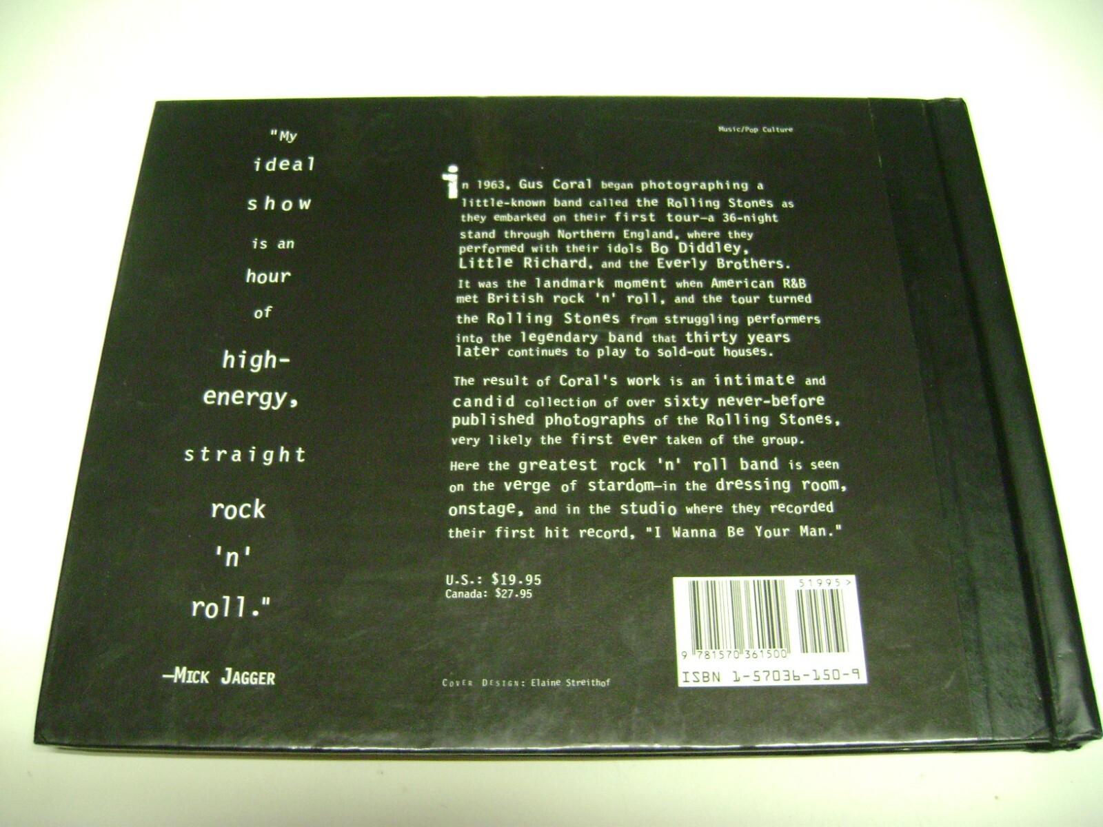 1995 Hardcover Book, THE ROLLING STONES, 10 3/4″ x 8 1/4″ x1/2″, 126 pages
