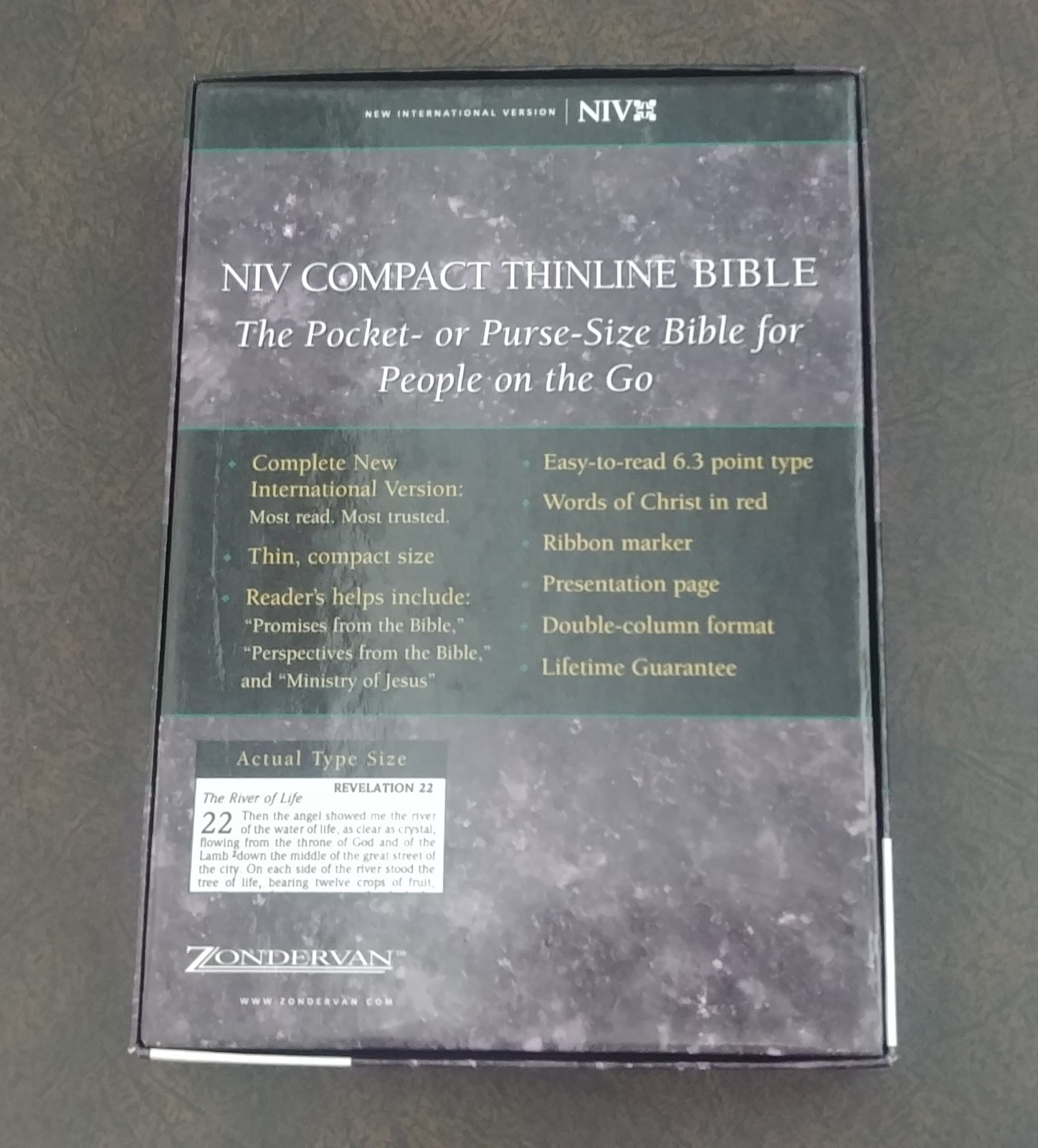 Premium Bonded Leather NIV Compact Thinline Bible Black – Red Letter – Ribbon